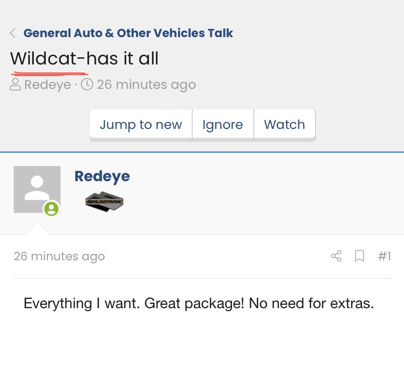 Ford Bronco Wildcat-has it all. Wildtrack maybe? Ha 0DB6B232-0328-4DCB-867E-70E493D795E4