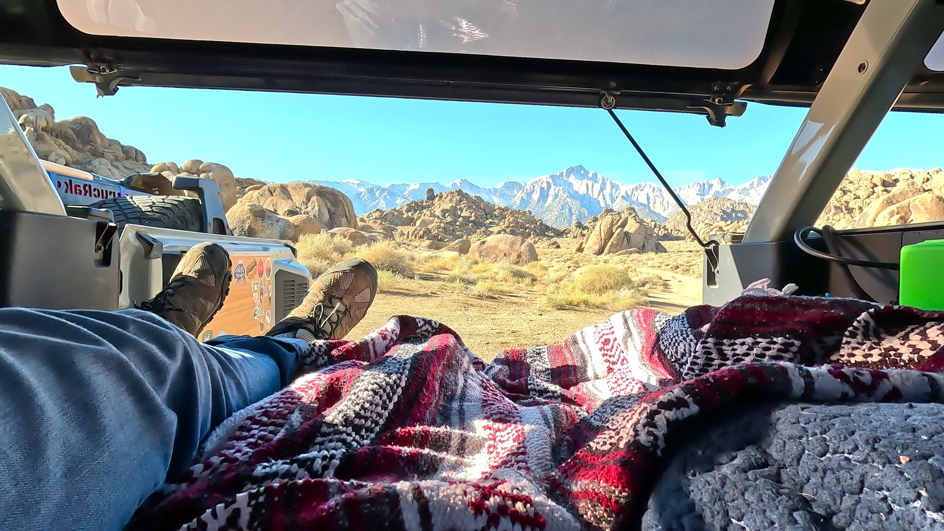 Ford Bronco Finding an EPIC campsite and sleeping in the back of the Bronco - Alabama Hills [pics and video] 1-sleepview