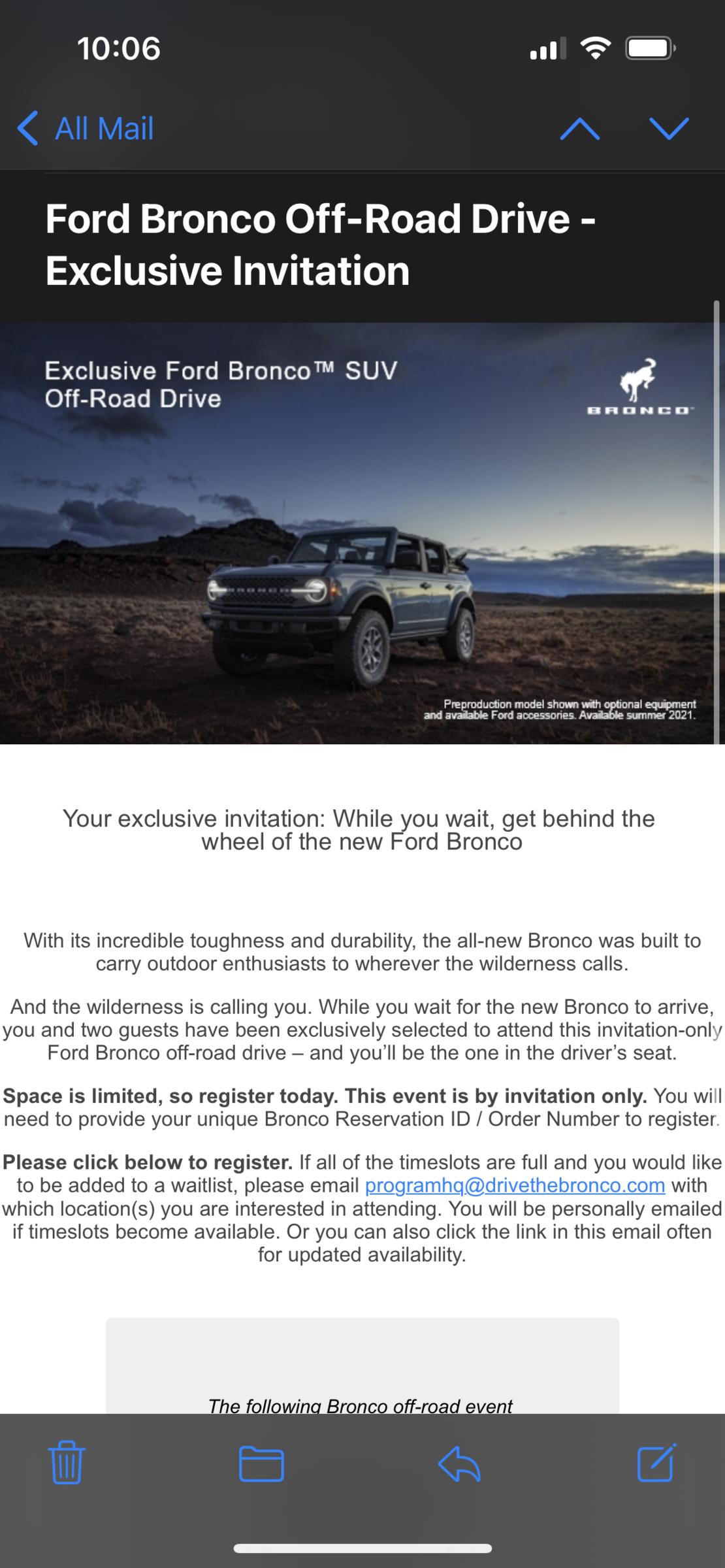 Ford Bronco Email invite: Exclusive Bronco Off-Road Drive @  Iron Mountain Resort, Dahlonega, GA [March 3-8] 13055519-6749-4888-B5B6-893225B89218