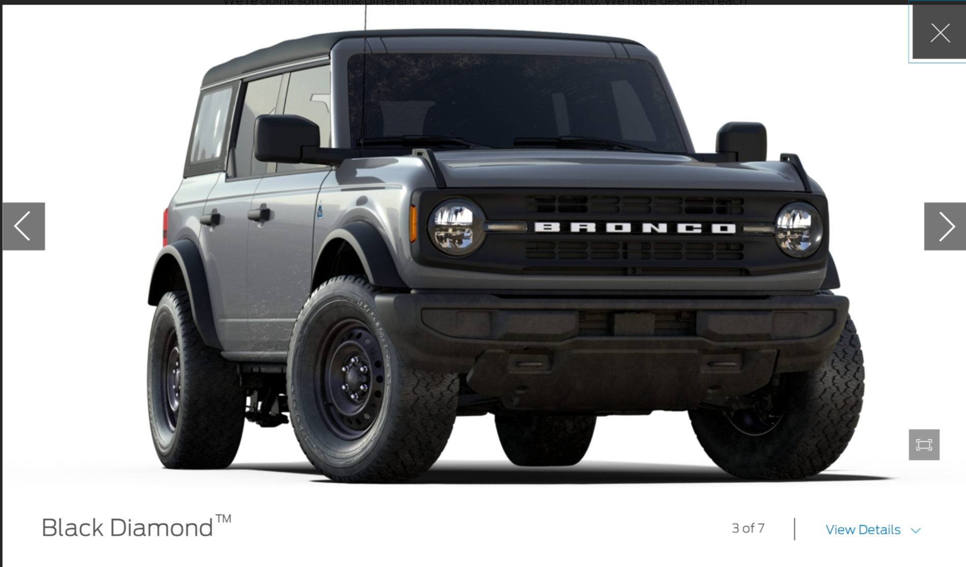 Ford Bronco All Colors Rendered on 4 Door Bronco with White Tops 1595030851347