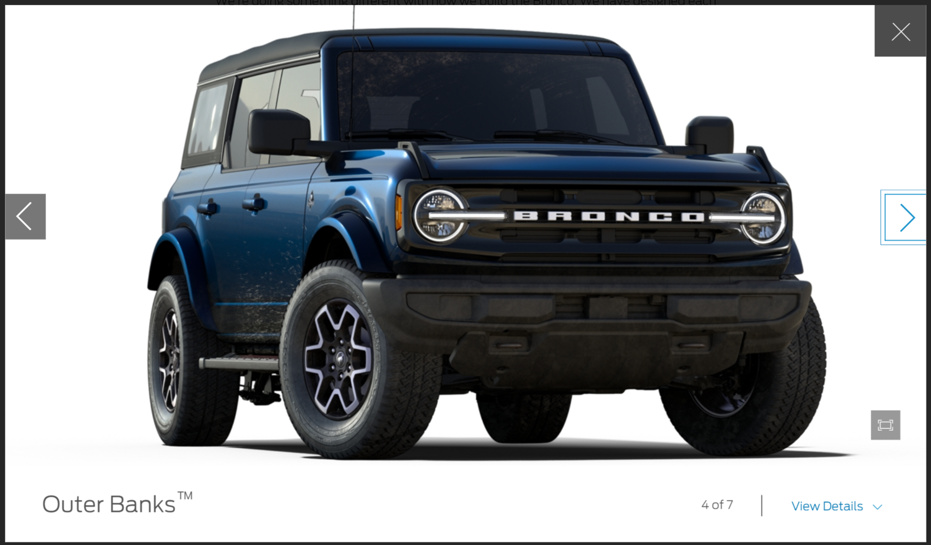 Ford Bronco All Colors Rendered on 4 Door Bronco with White Tops 1595030877773