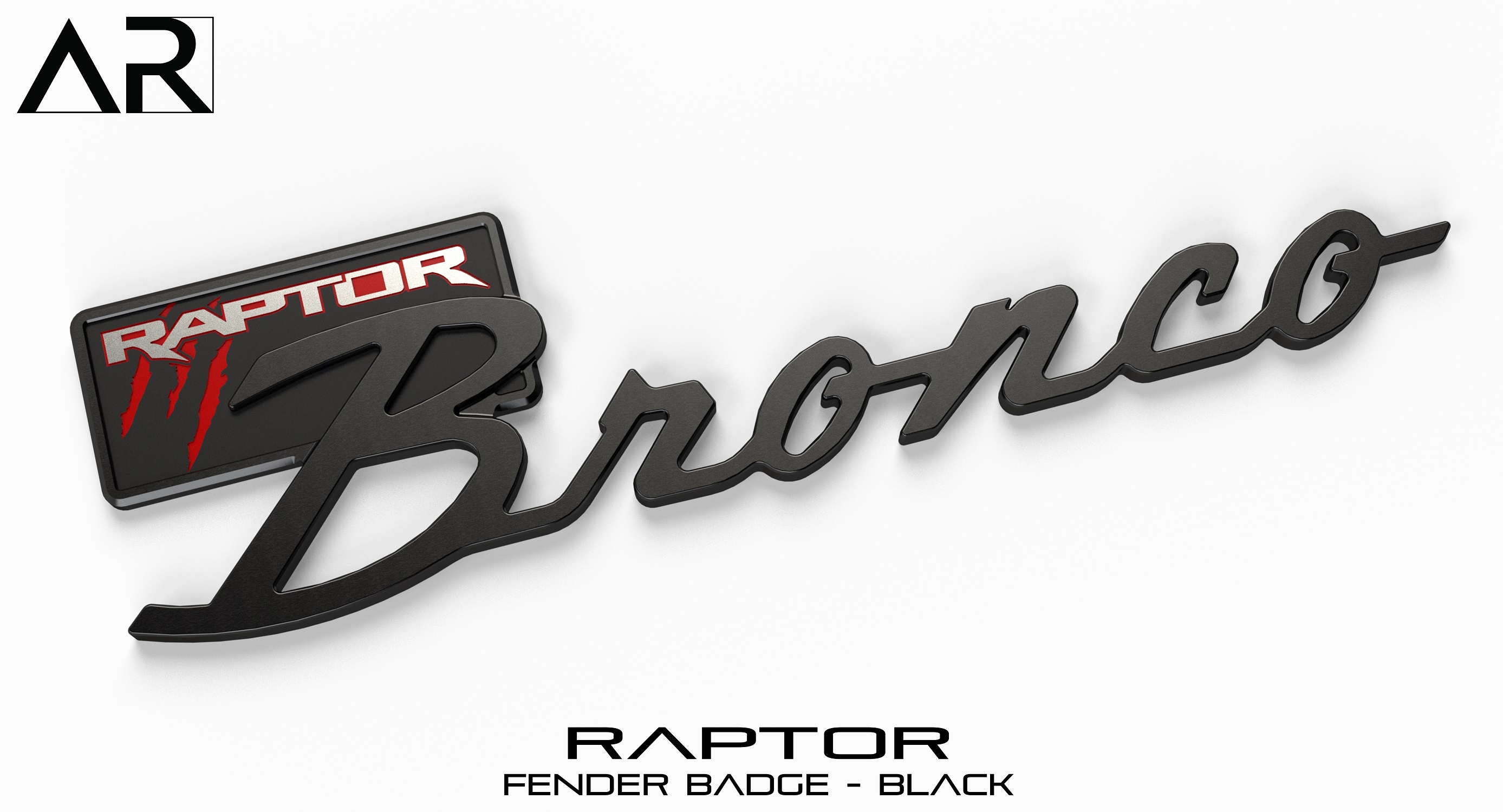 Ford Bronco AR | BRONCO CLASSIC DNA Fender Badge 16010010 - Fender Badge - Raptor - Black