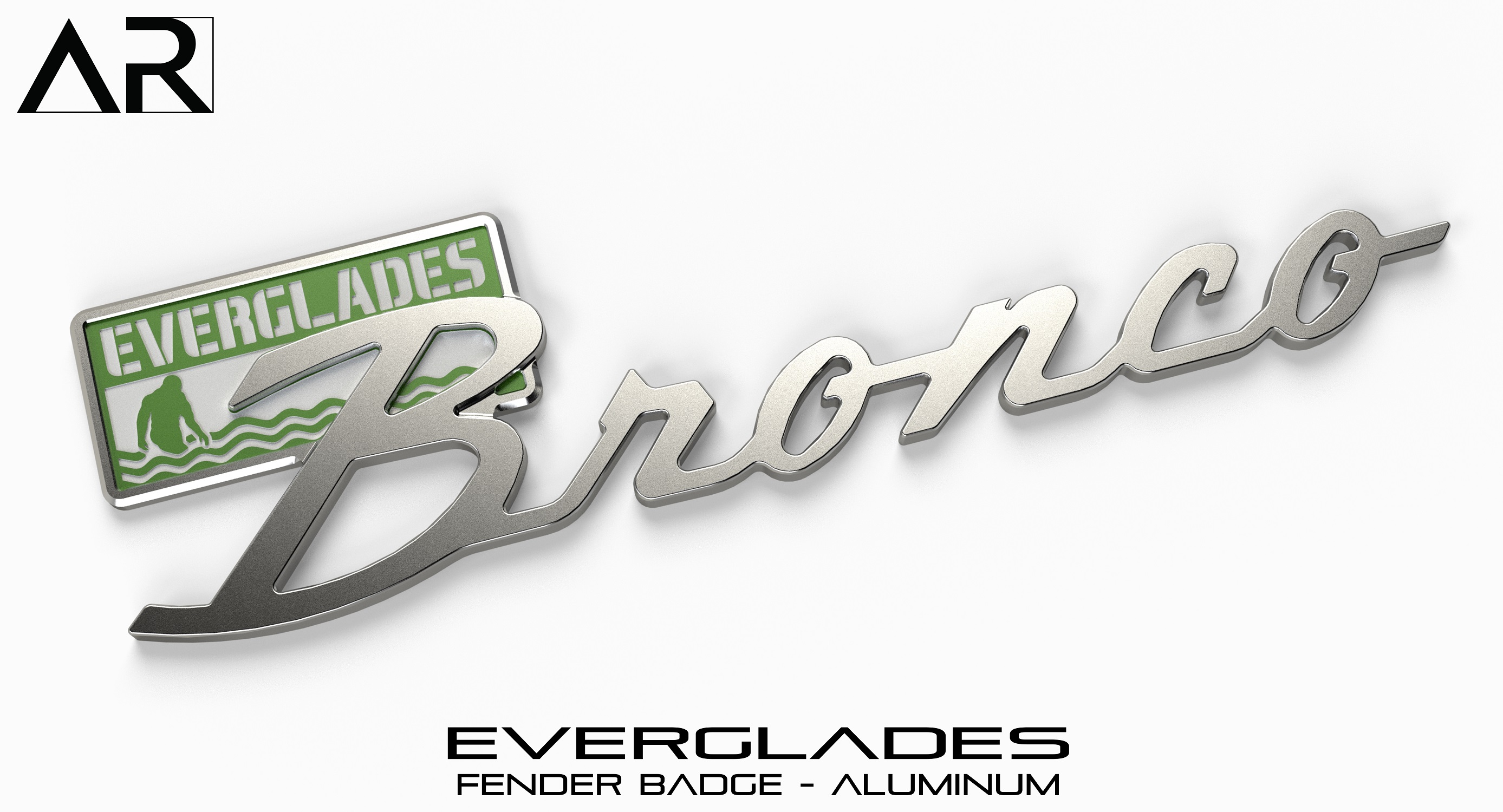 Ford Bronco AR | BRONCO CLASSIC DNA Fender Badge 16010011 - Fender Badge - Everglades - Aluminum