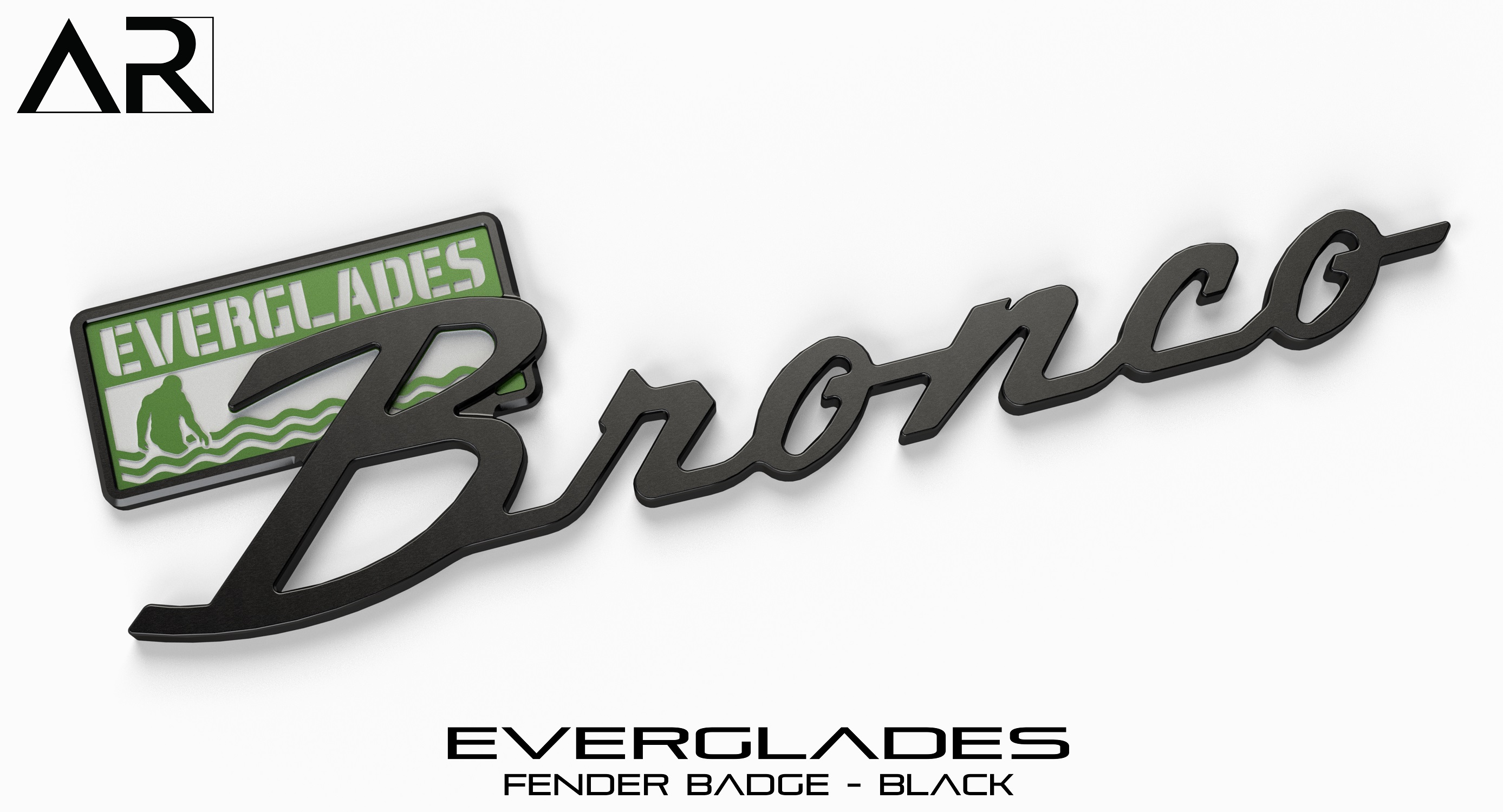 Ford Bronco AR | BRONCO CLASSIC DNA Fender Badge 16010011 - Fender Badge - Everglades - Black