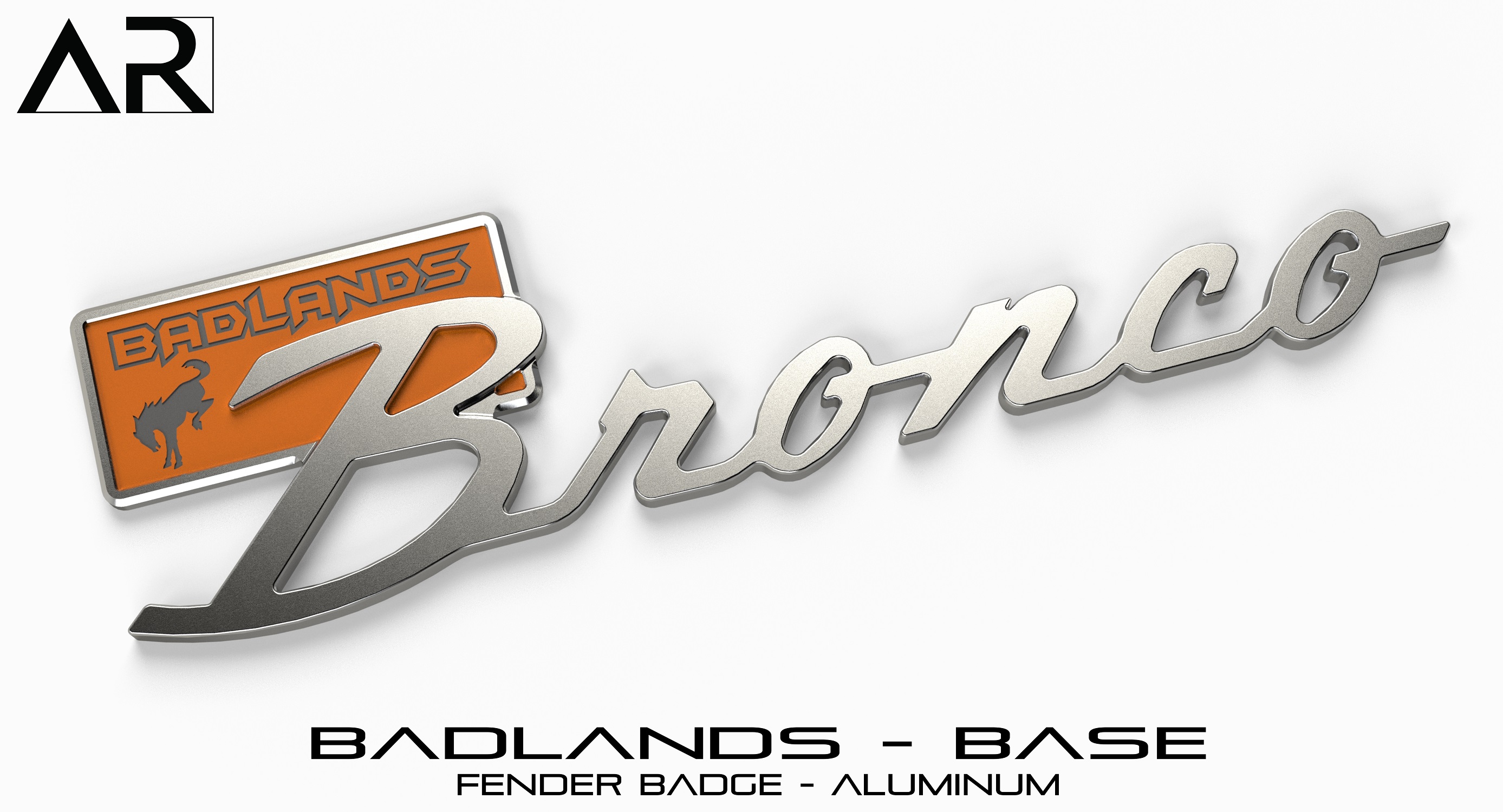 Ford Bronco AR | BRONCO CLASSIC DNA Fender Badge 1601004_B - Fender Badge - Badlands Base - Aluminum