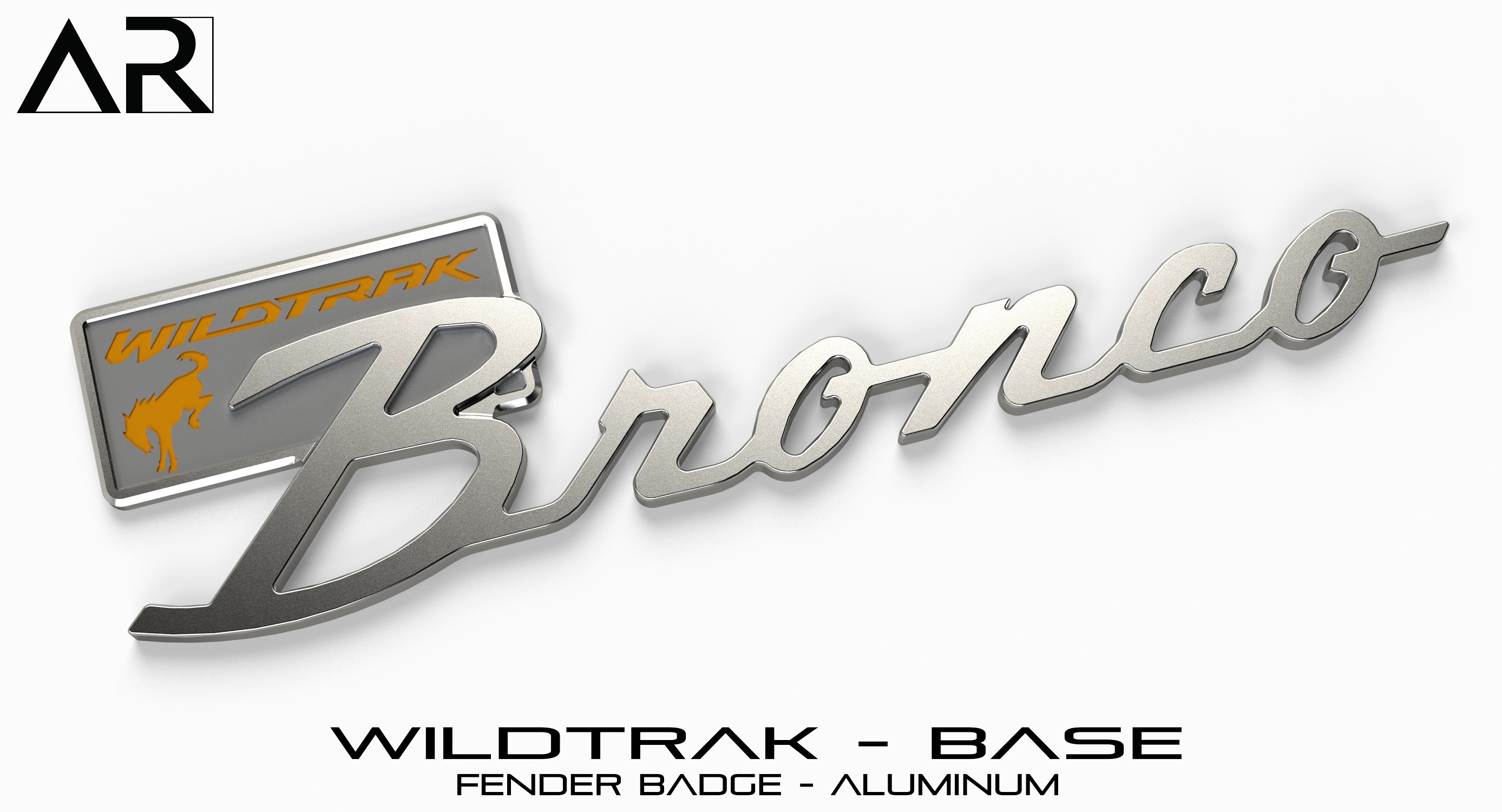 Ford Bronco AR | BRONCO CLASSIC DNA Fender Badge 1601005_B - Fender Badge - Wildtrak Base - Aluminum