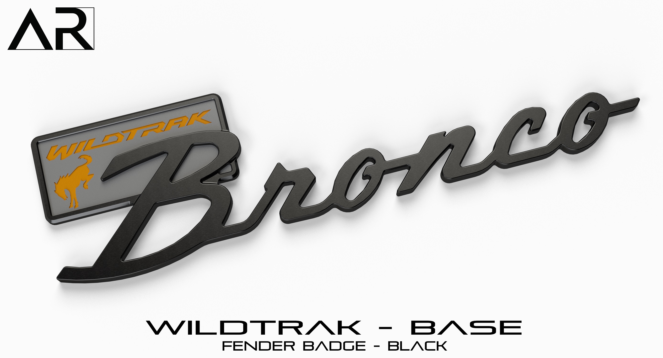 Ford Bronco AR | BRONCO CLASSIC DNA Fender Badge 1601005_B - Fender Badge - Wildtrak Base - Black
