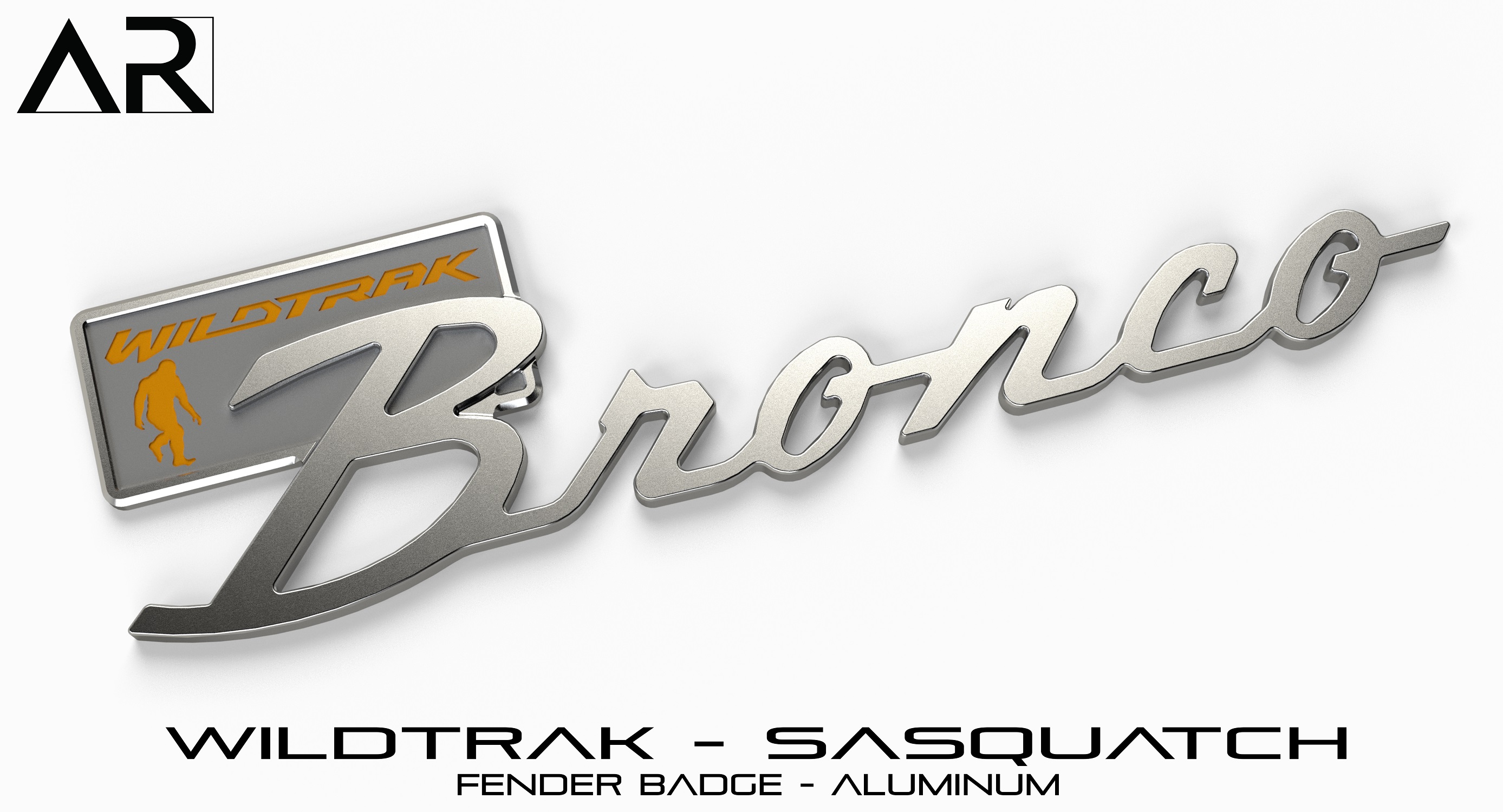 Ford Bronco AR | BRONCO CLASSIC DNA Fender Badge 1601005_S - Fender Badge - Wildtrak Sas - Aluminum