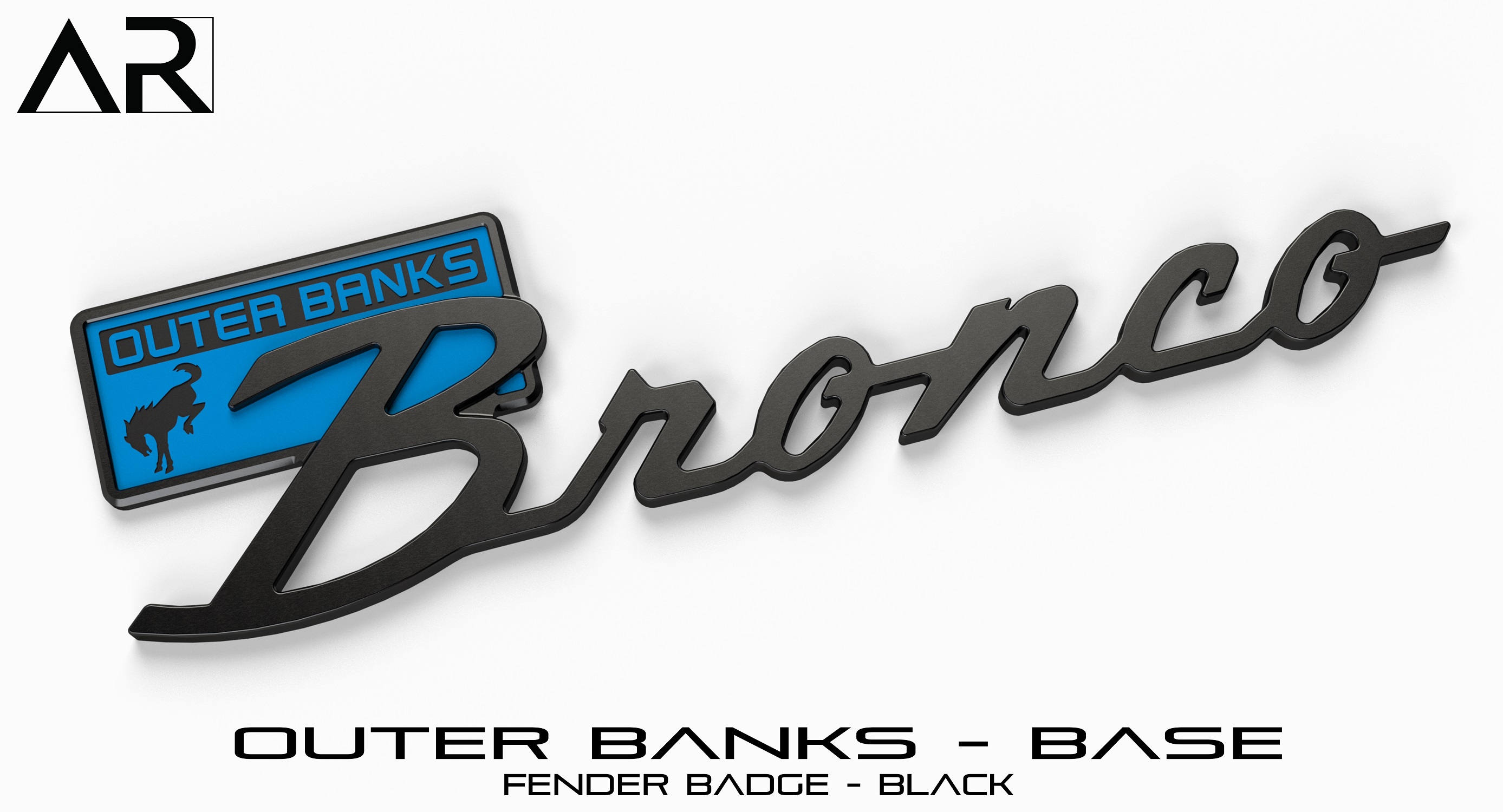 Ford Bronco AR | BRONCO CLASSIC DNA Fender Badge 1601006_B  - Fender Badge  - Outer Banks Base - Black