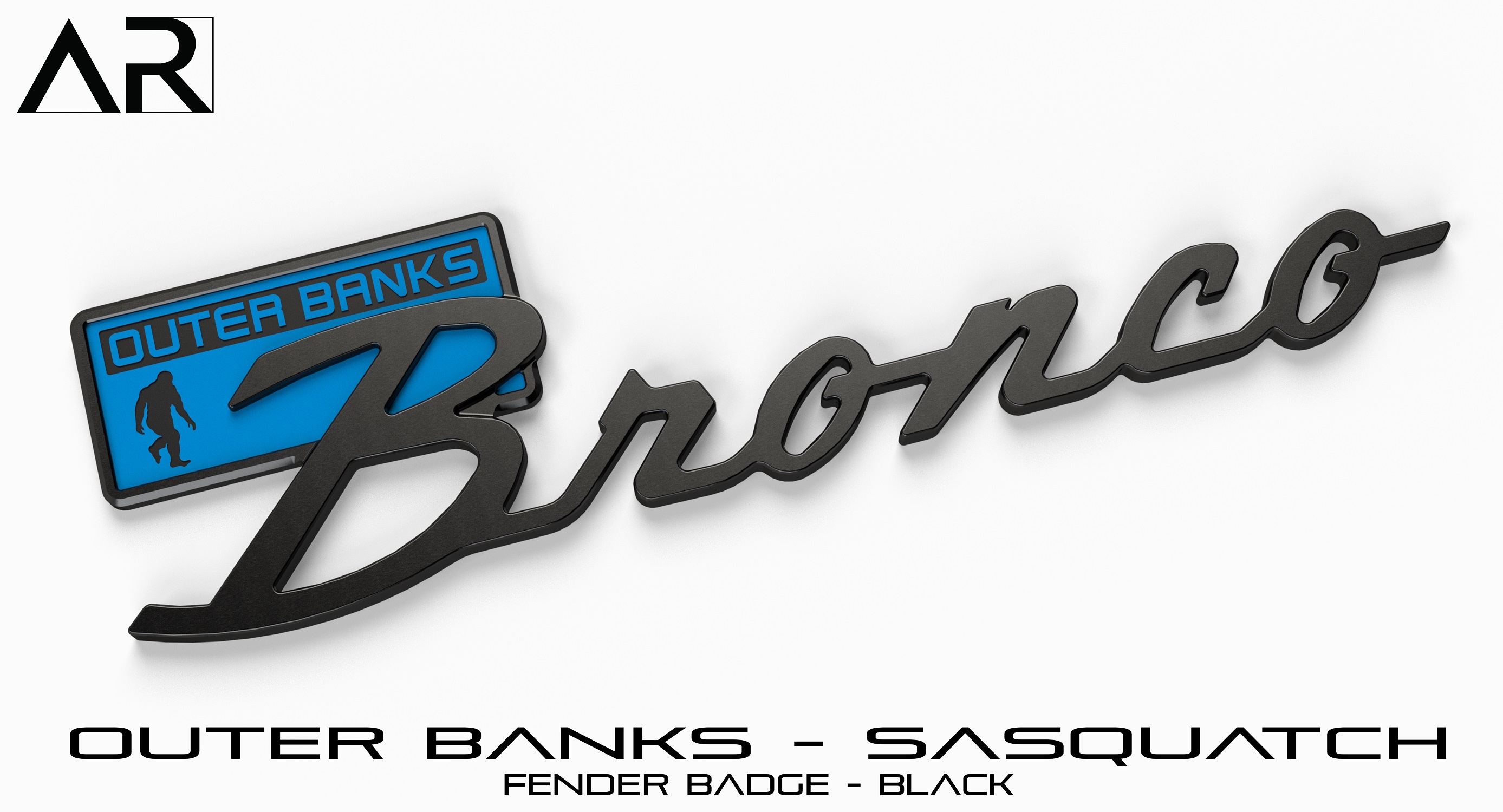 Ford Bronco AR | BRONCO CLASSIC DNA Fender Badge 1601006_S  - Fender Badge  - Outer Banks Sasquatch - Black