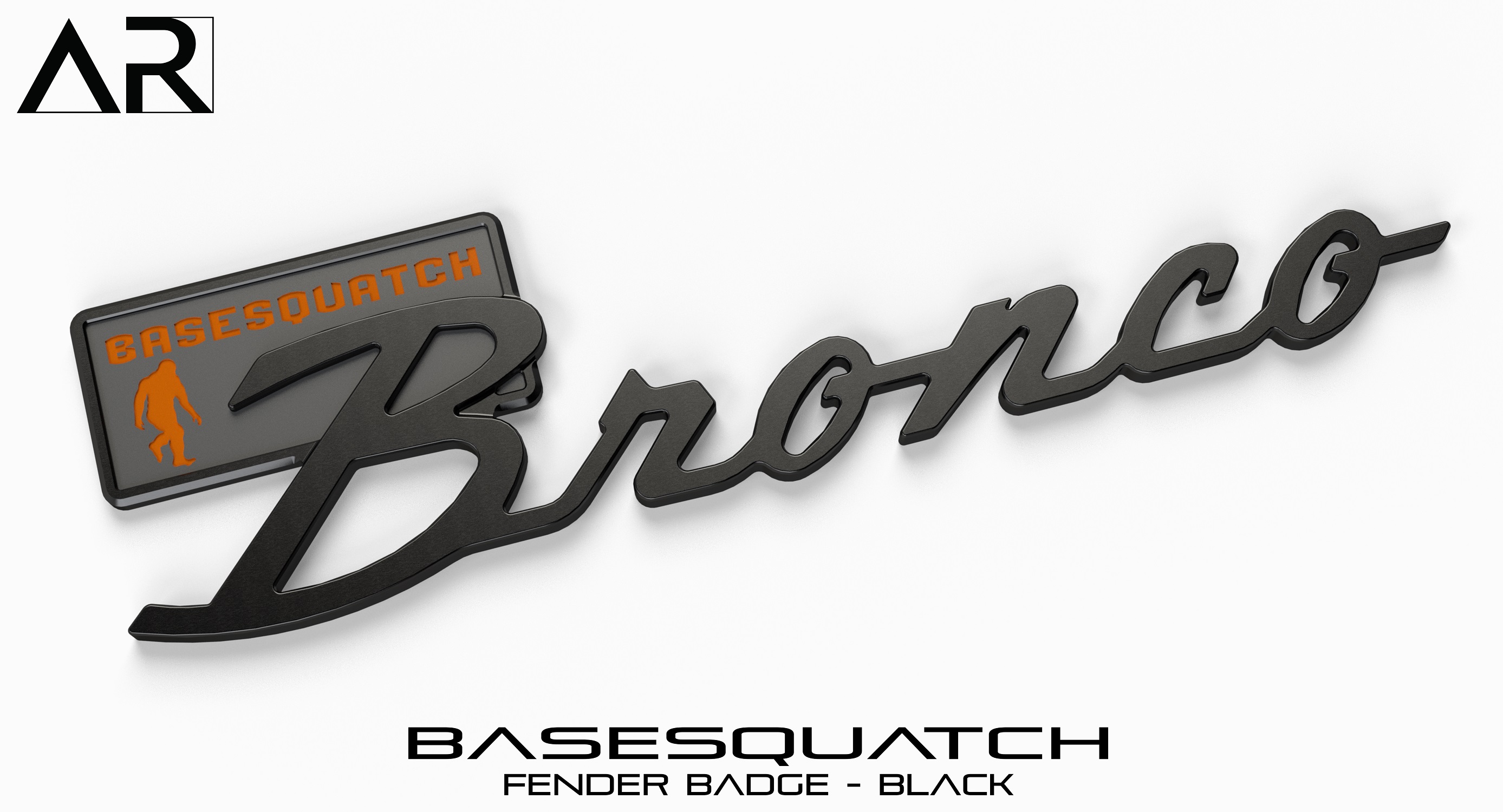 Ford Bronco AR | BRONCO CLASSIC DNA Fender Badge 1601009 - Fender Badge - Basesquatch - Black