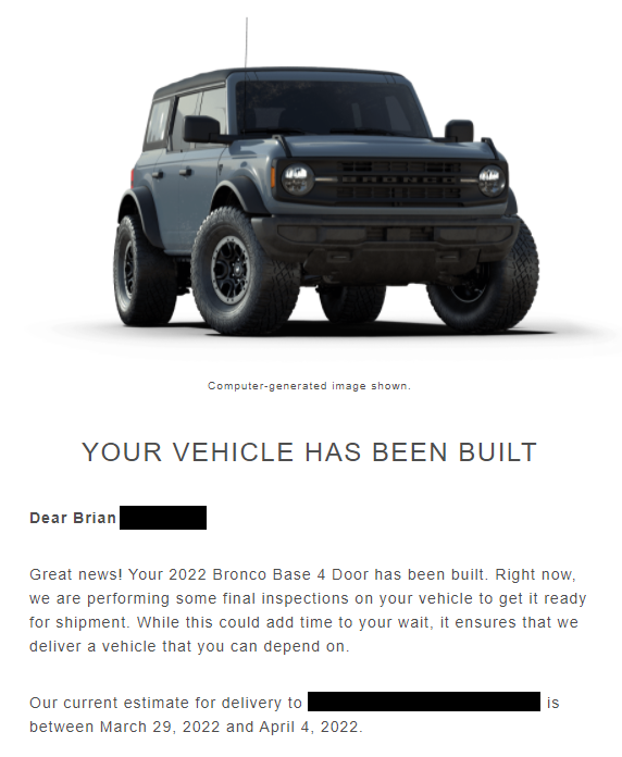 Ford Bronco 🛠 3/21/22 Build Week Group 1648643069900