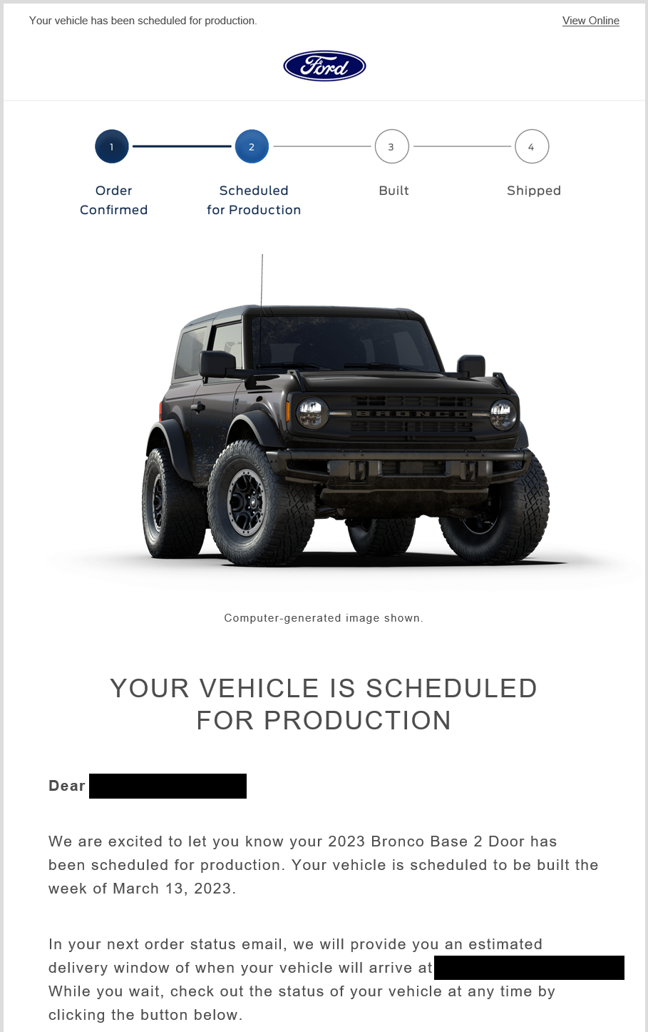 Ford Bronco 📬 Just got scheduled email today Jan 19! Post yours! BEBF6B6B-8D70-4D00-ABA9-68327EC0C7E0