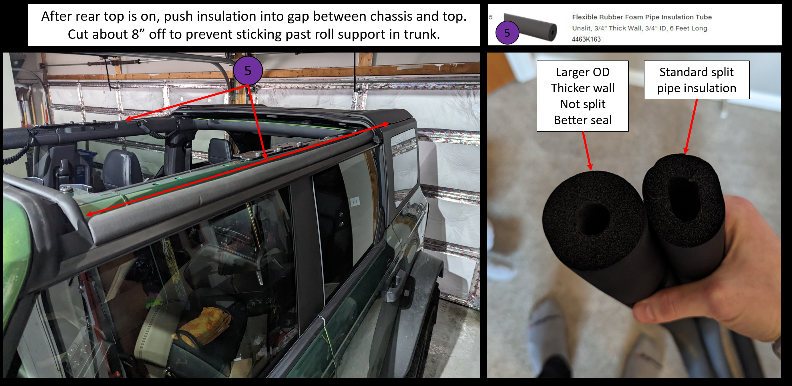 Ford Bronco MIC Hard Top Wind Noise Reduction - 2023 Edition - Plus Bonus Fix for Bad Adhesive 1674557909750