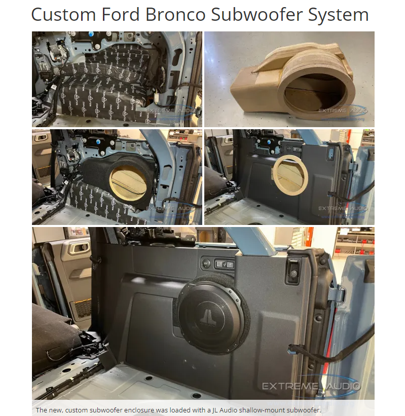 Custom Ford Bronco Subwoofer System Bronco6G 2021+ Ford Bronco