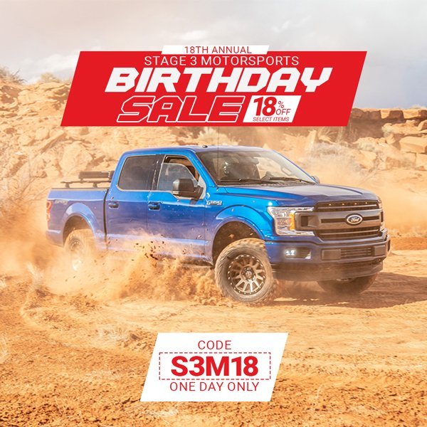 Ford Bronco Stage3Motorsports 18th Birthday Sale is Now LIVE! 18th_birthday_sale_sq-1_small-