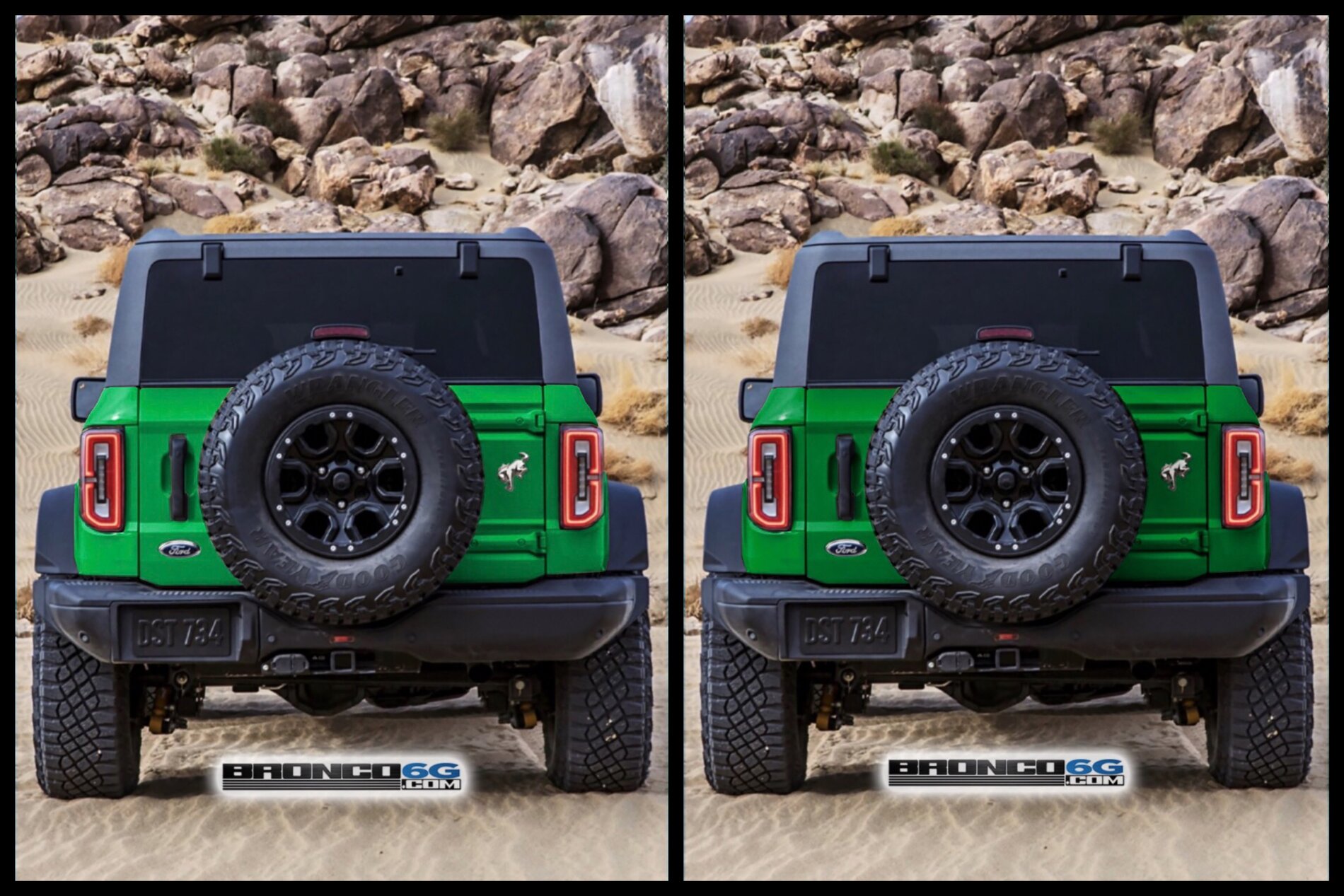 Ford Bronco Bronco Sasquatch Rear Rendered in Production And Other Colors 2 Greens.JPG