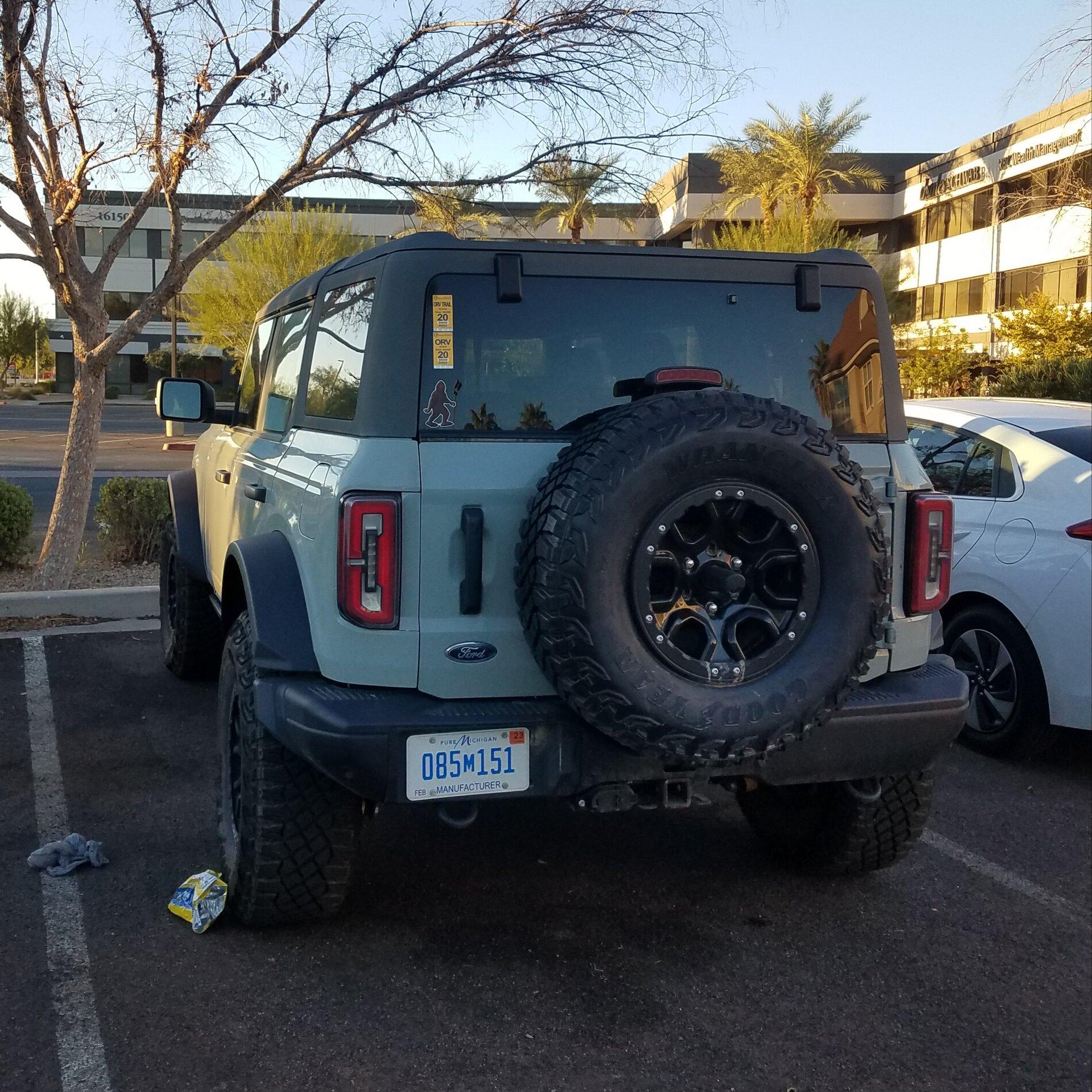 Ford Bronco Pictures: Sasquatch next to Jeep with 35" tires and lift & More Cactus Grey and Cyber Orange 1605586220715