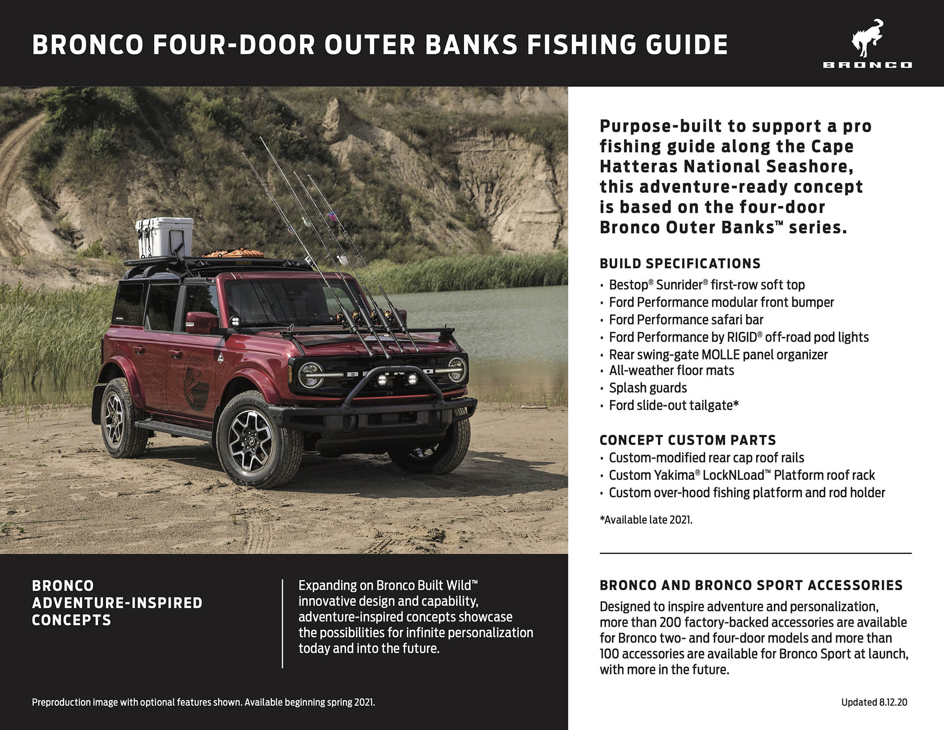 Ford Bronco Introducing the Bronco Four-Door Outer Banks Fishing Guide (Accessories) Concept 2021 Bronco Four Door Outer Banks Fishing Guide Concept Fact Sheet