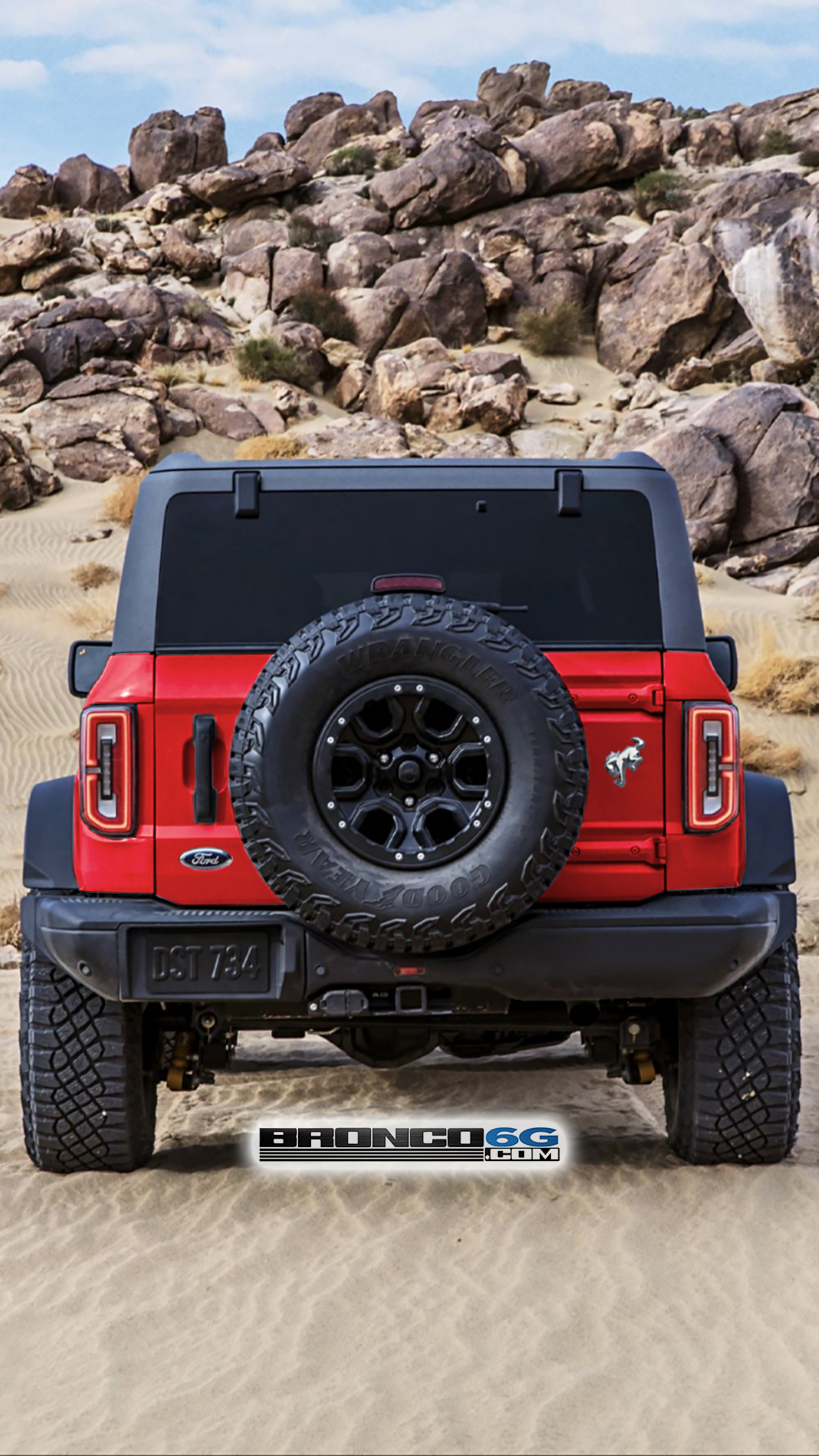 Ford Bronco Bronco Sasquatch Rear Rendered in Production And Other Colors 2021 BRONCO RACE_RED_RENDER_REAR