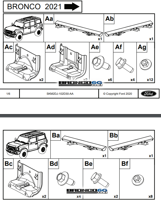 Ford Bronco Need rock rail installation instructions 2021 Ford Bronco rock rail kit 1