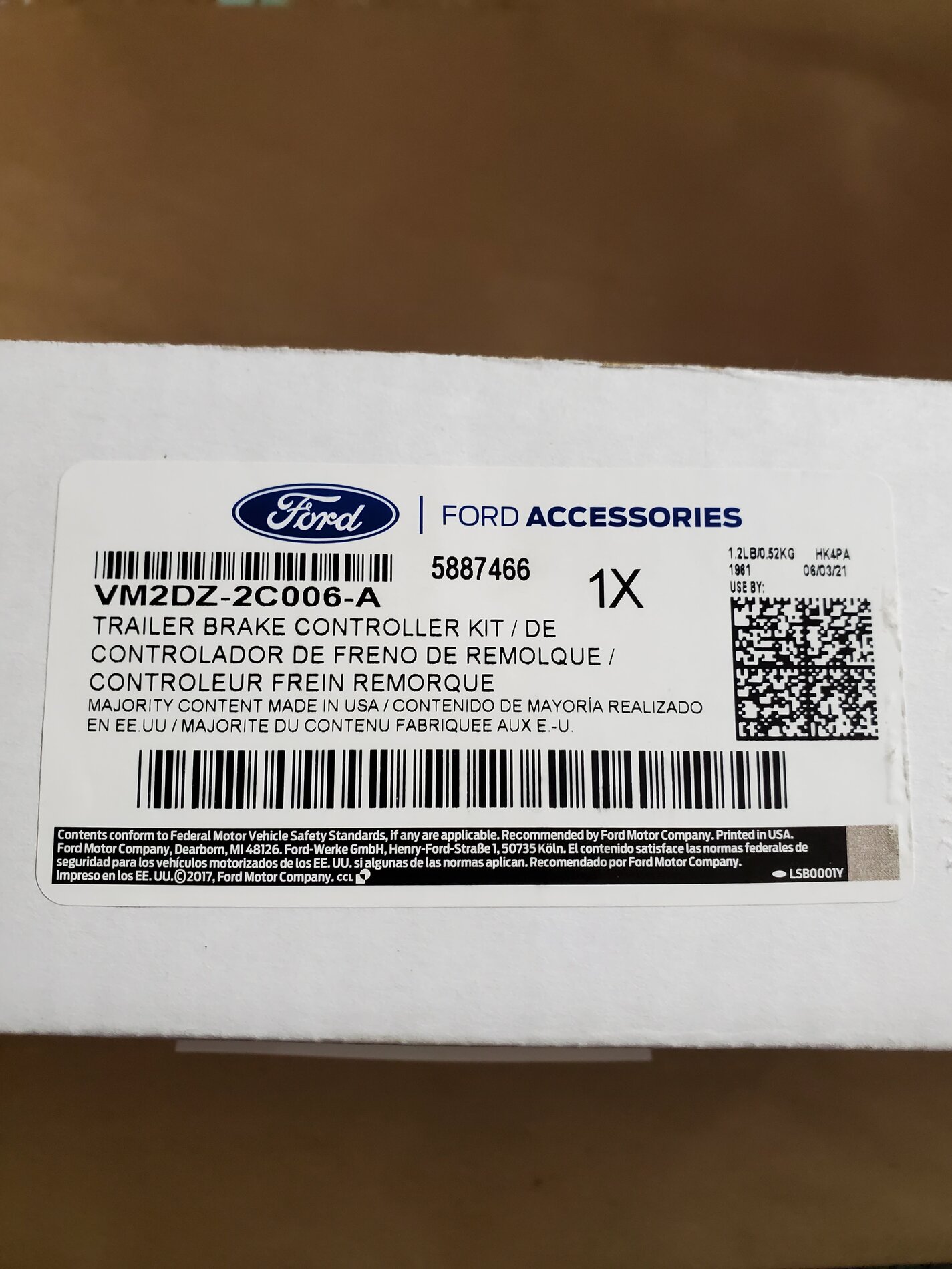 Ford Bronco Ford trailer brake controller unboxing 20210807_235507