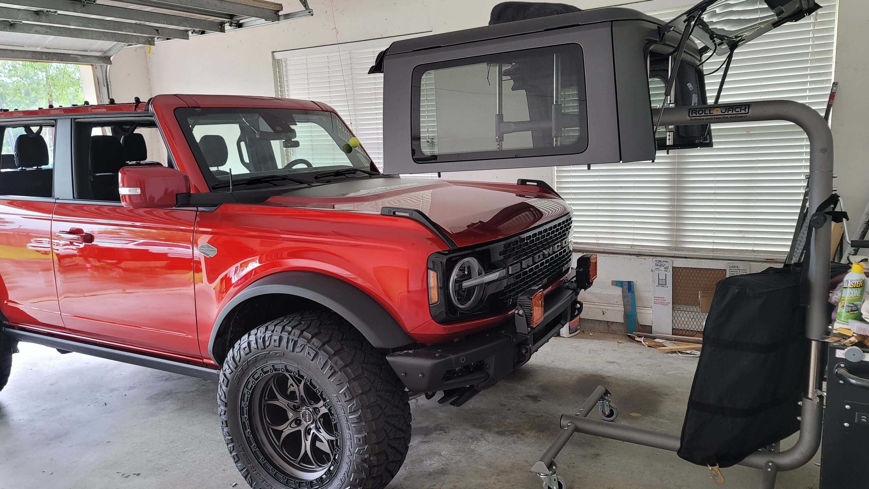 Ford Bronco Hello Everyone. Anyone tried or have any experience with RollnJack for hardtop removal? 20230524_164932