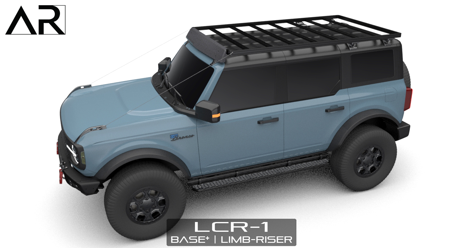 Ford Bronco AR | BRONCO Modular Roof Rack for 2-Door and 4-Door 2501-15 - LCR-1 Bronco - Base_Deflector_Limb-Riser