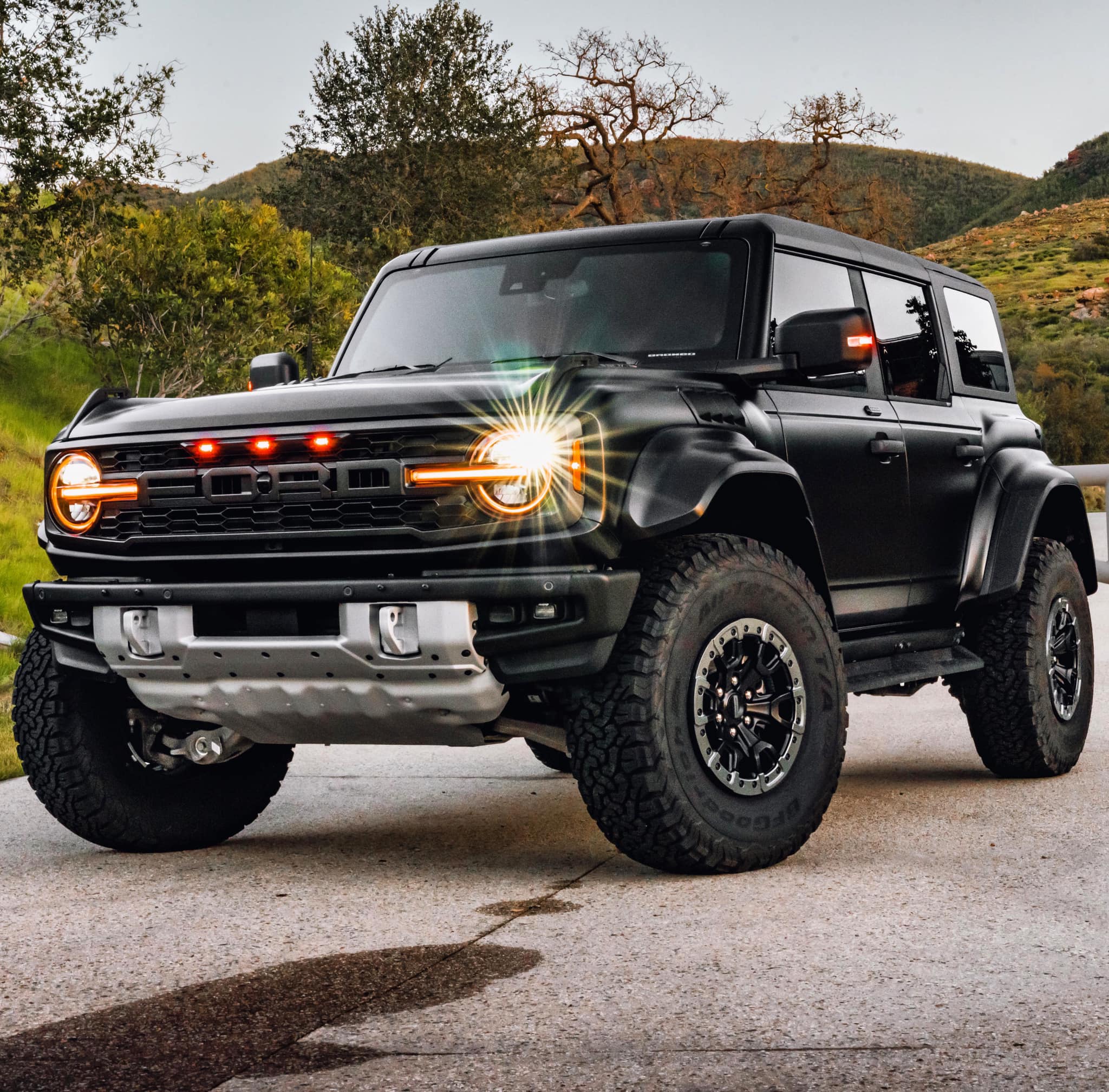 Ford Bronco Black Bronco Raptor gets stealthed out with STEK DYNOMatte PPF (including flares) and STEK NEX ceramic tint (35%) 333593626_529478219255847_171874640031478642_n