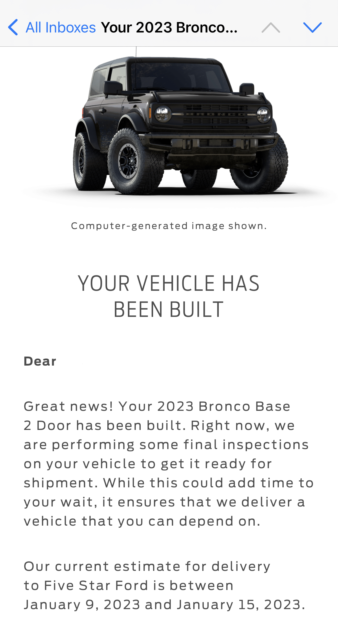 Ford Bronco 12/19/2022 build week group 3BF49F5A-09E0-4018-B9BB-44937C9B8898