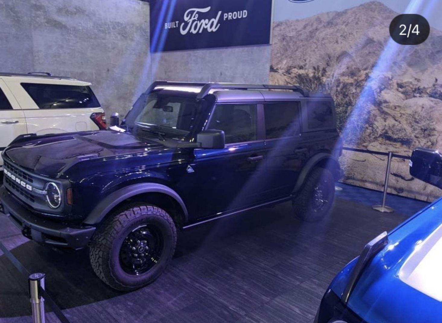 Ford Bronco Broncos at Barrett Jackson Auction: 2-Door Lightning Blue Bronco + 4-Door Antimatter Blue Bronco 3FDFE542-C9E7-46AE-B419-0C78DB6D34D4