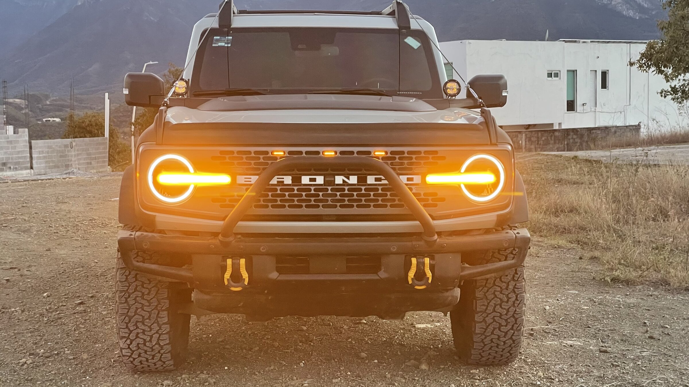 Ford Bronco Swapped out my grille and installed Raptor style lights grille1