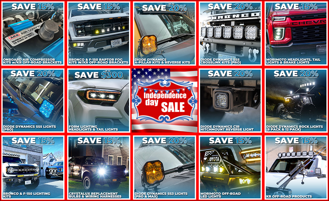 Ford Bronco 4TH OF JULY SALES | Sales are Live at 4x4TruckLEDs.com 4th of July Sale Banner