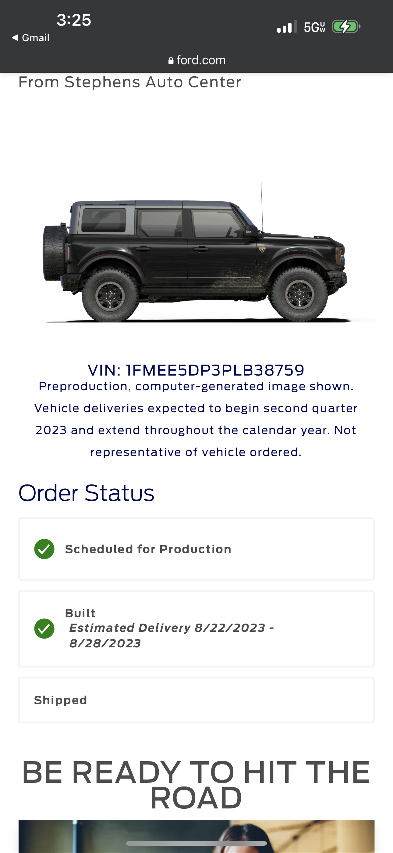 Ford Bronco Bronco Build Week 4/10/2023 A0149B58-09E0-4840-881E-96D2DB7B3A4E