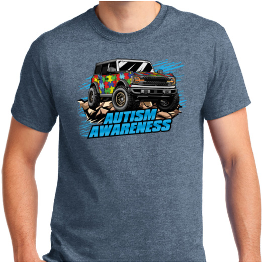 Ford Bronco Autism Awareness T-Shirt | 100% Of Profits Go to Charity! Autism Bronco Shirt Adult2