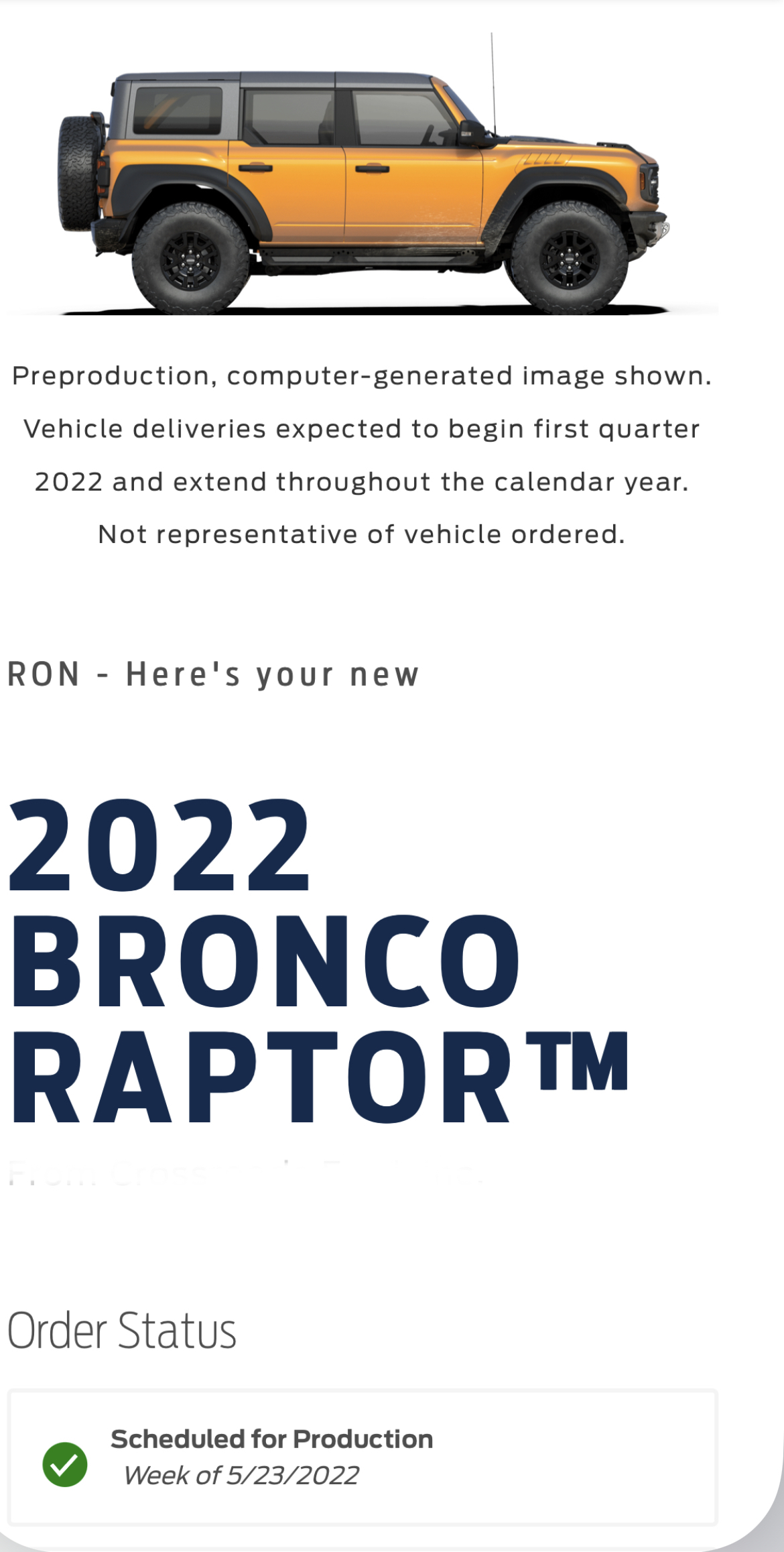 Ford Bronco ⏳ Bronco Raptor now being scheduled for production & VIN assigned B34DC335-0539-497D-BBF4-CEAE87A13742