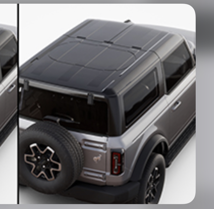 Ford Bronco “Bronco Dealer Playbook” describes MIC and MOD (Modular) top differences. Shows larger “Gunner’s Hatch” and confirms removable rear windows. B5712620-B6A7-4B81-B89F-A94694E3F85F