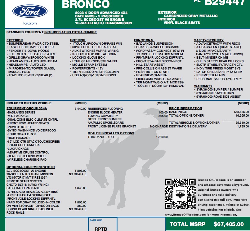 Ford Bronco Dilemma... Badlands order came in, keep my '23 Wildtrak? Badlands Snippet