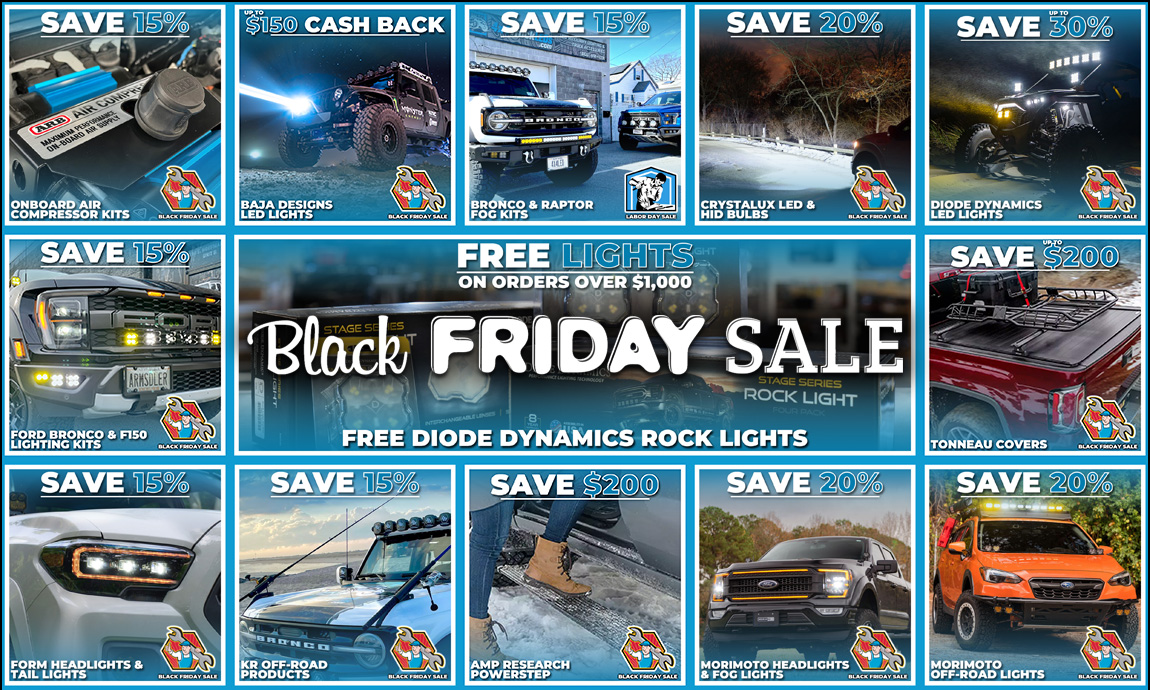 Ford Bronco FREE Diode Dynamics Rock Lights w/qualifying Black Friday Purchase Black Friday Banner 1