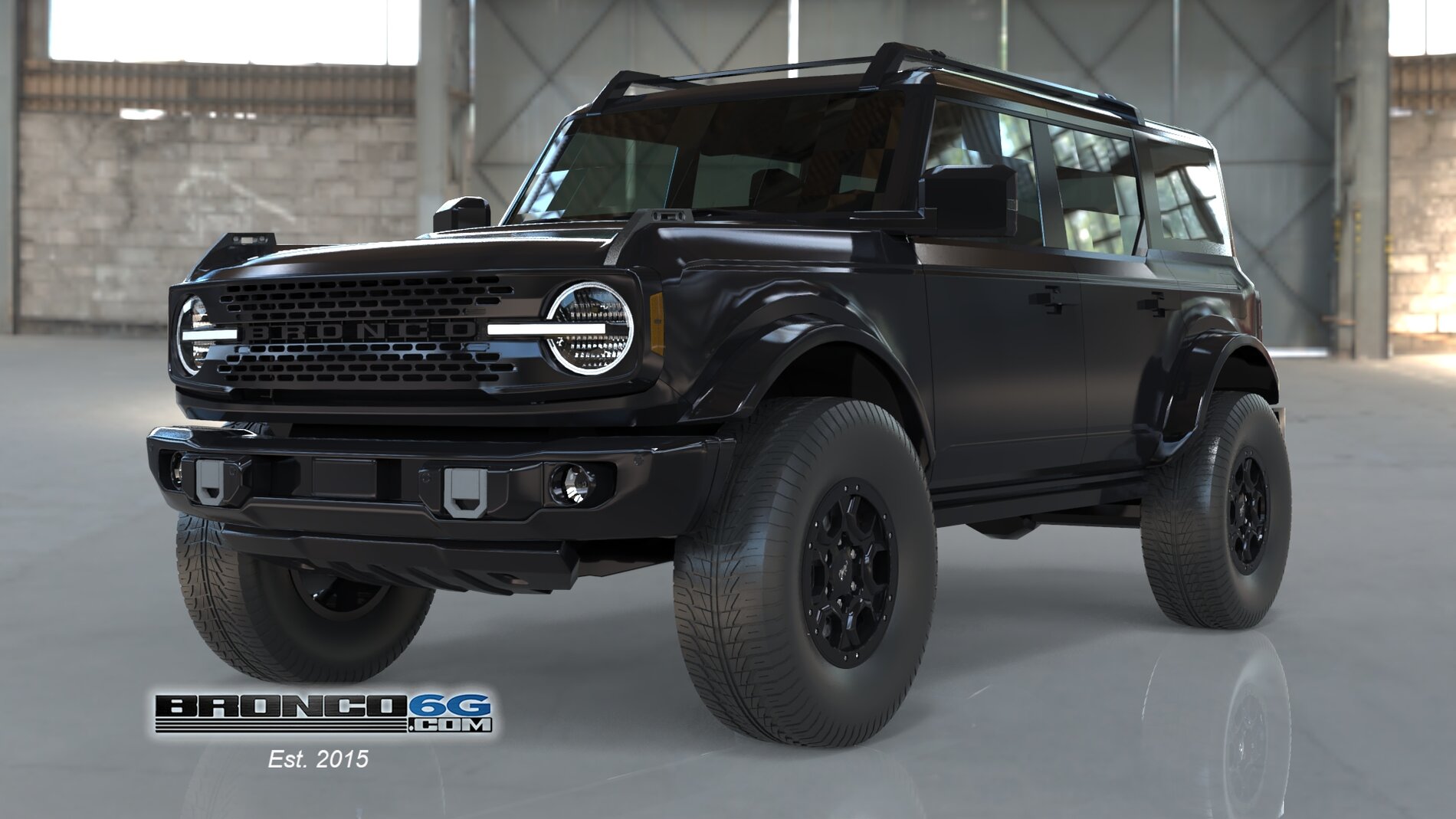Ford Bronco Blacked Out 2021 Bronco With Satin / Matte Wrap Rendered Look 1600367169106