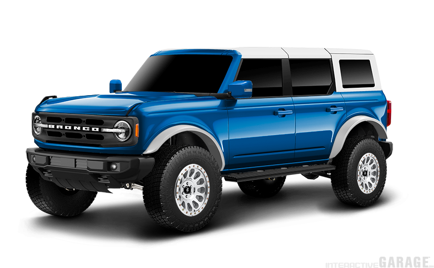 Ford Bronco Who got skills to render a white hard top with my Velocity Blue 4 door Outer Banks blue bronc