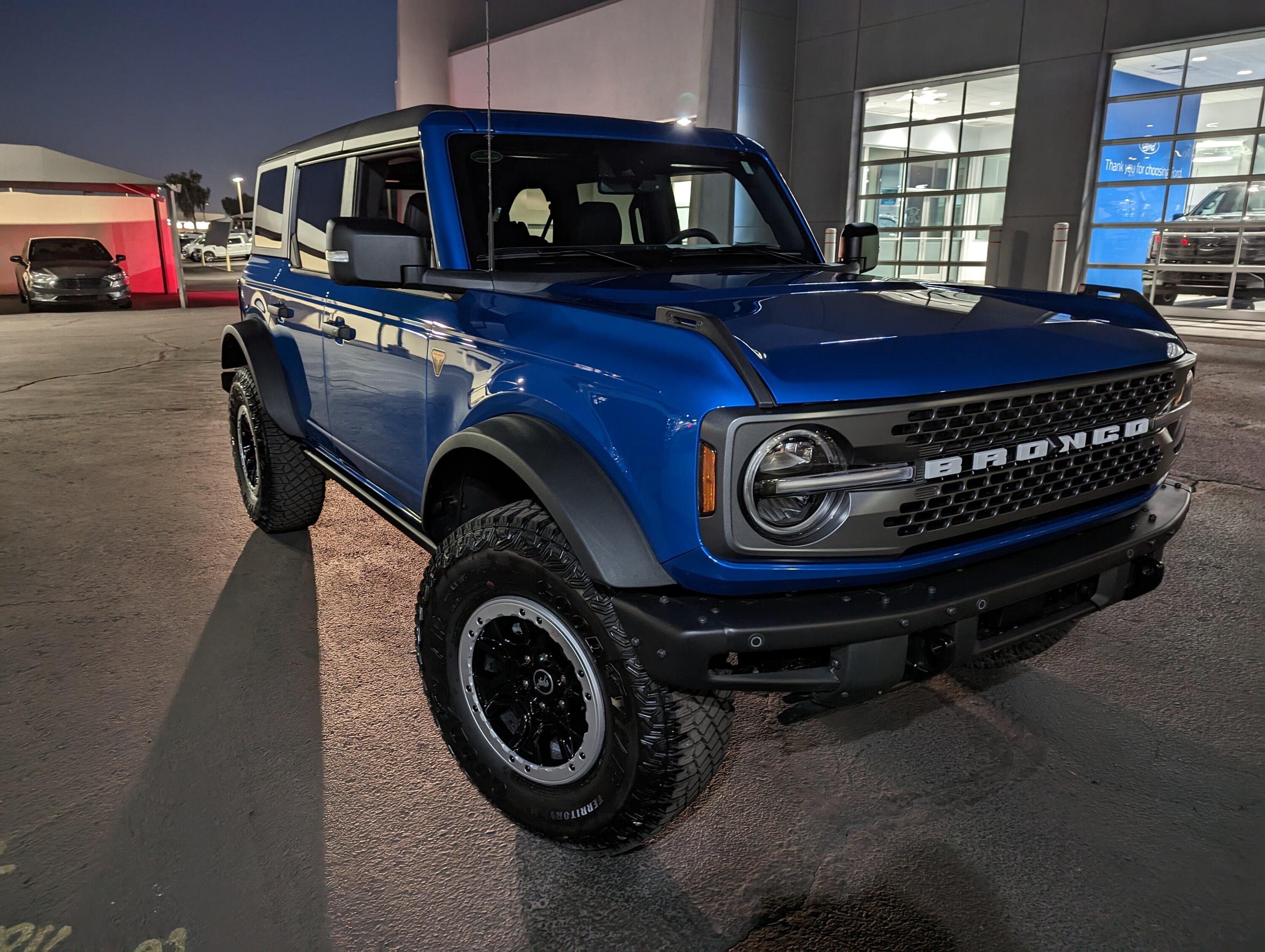 Ford Bronco VELOCITY BLUE Bronco Club Bronco Dealership Pic