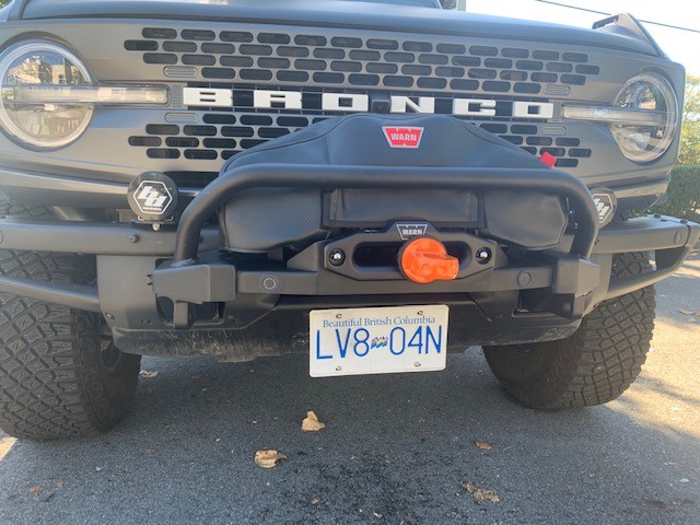 Ford Bronco Lobo hidden winch mount installed bronco