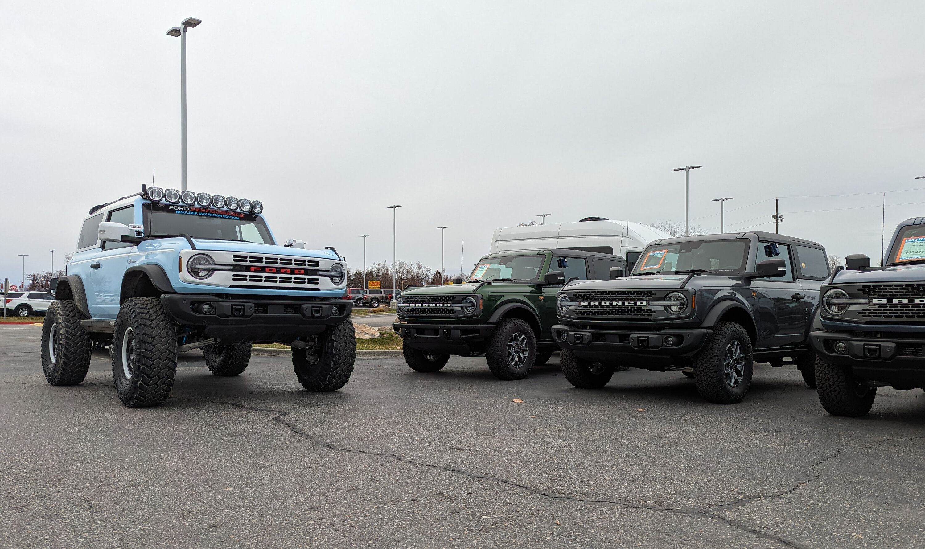 Ford Bronco The new Boulder Mountain Edition Build .... (prototype) Bronco next to broncos on lot
