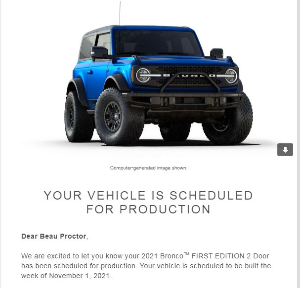 Ford Bronco 📬 9/2 Scheduling Email Received Group! Bronco Production.JPG