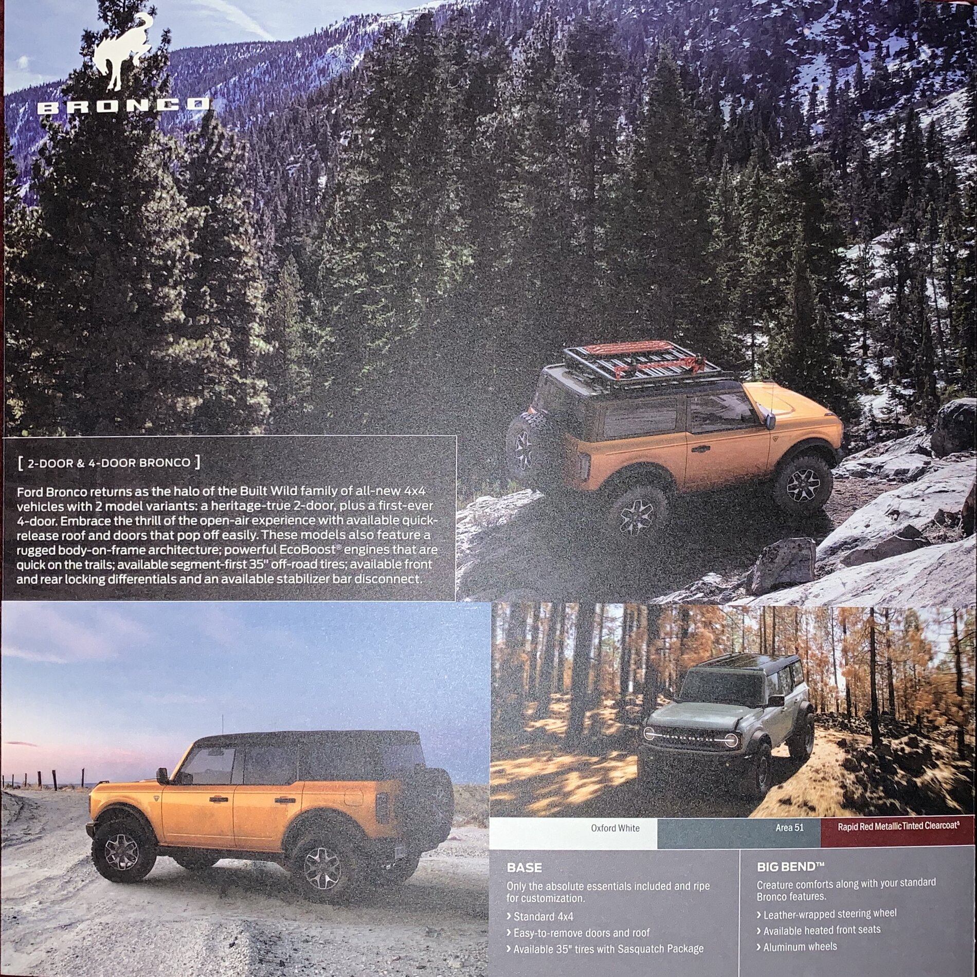 Ford Bronco Bronco & Bronco Sport Physical Brochure / Pamphlet CED81510-A586-4E3D-A7B8-090F78953C9A