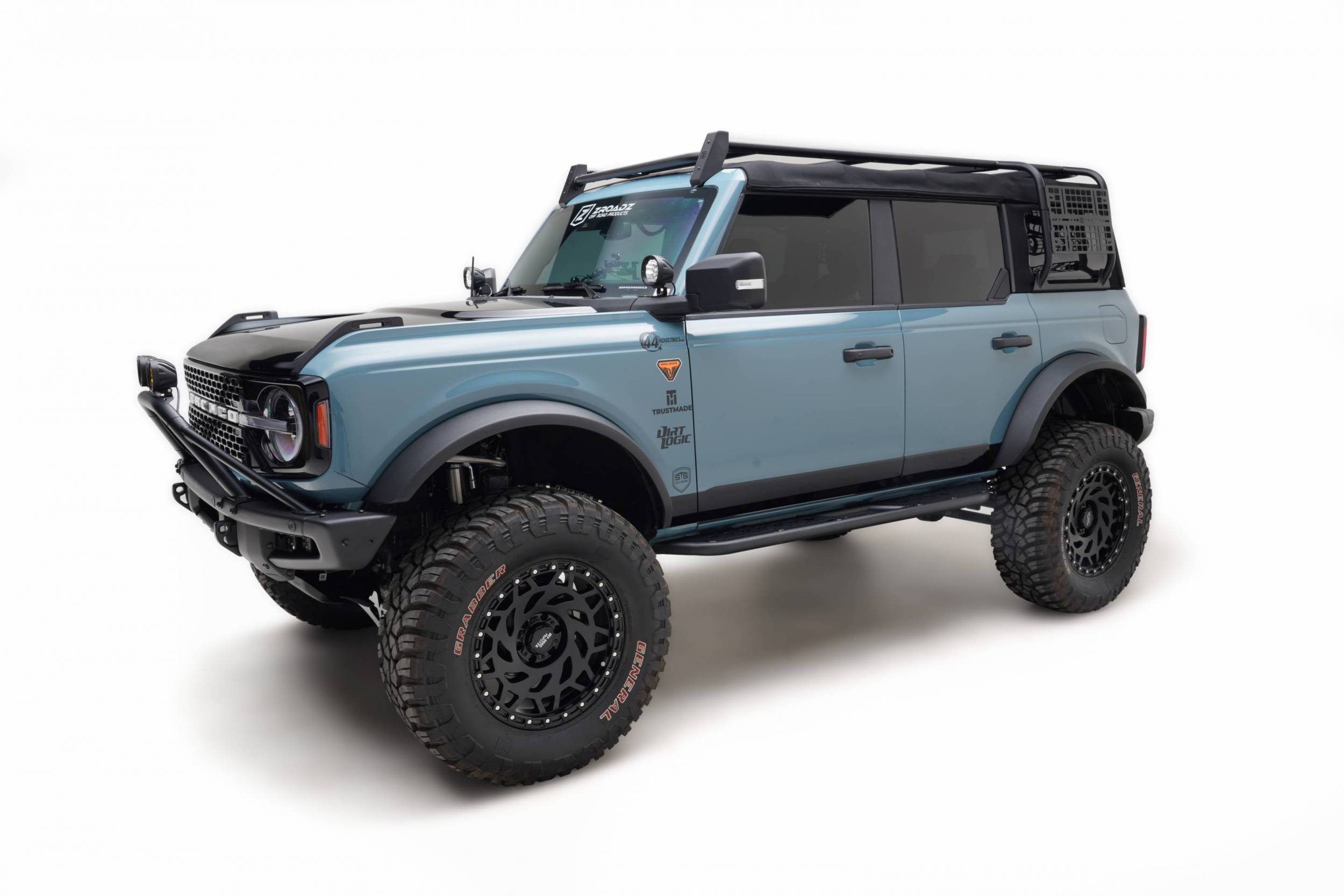 Ford Bronco Updated Soft Top Rack Images - ZROADZ OffRoad Ford Bronco Soft Top Rack with STD MOLLE Panels