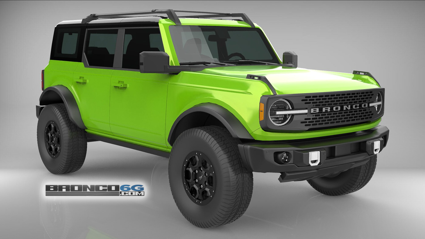Ford Bronco 4 Door Bronco Colors 3D Model Visualized Grabber Lime Green 4 Door 2021 Bronco 3D Model Front