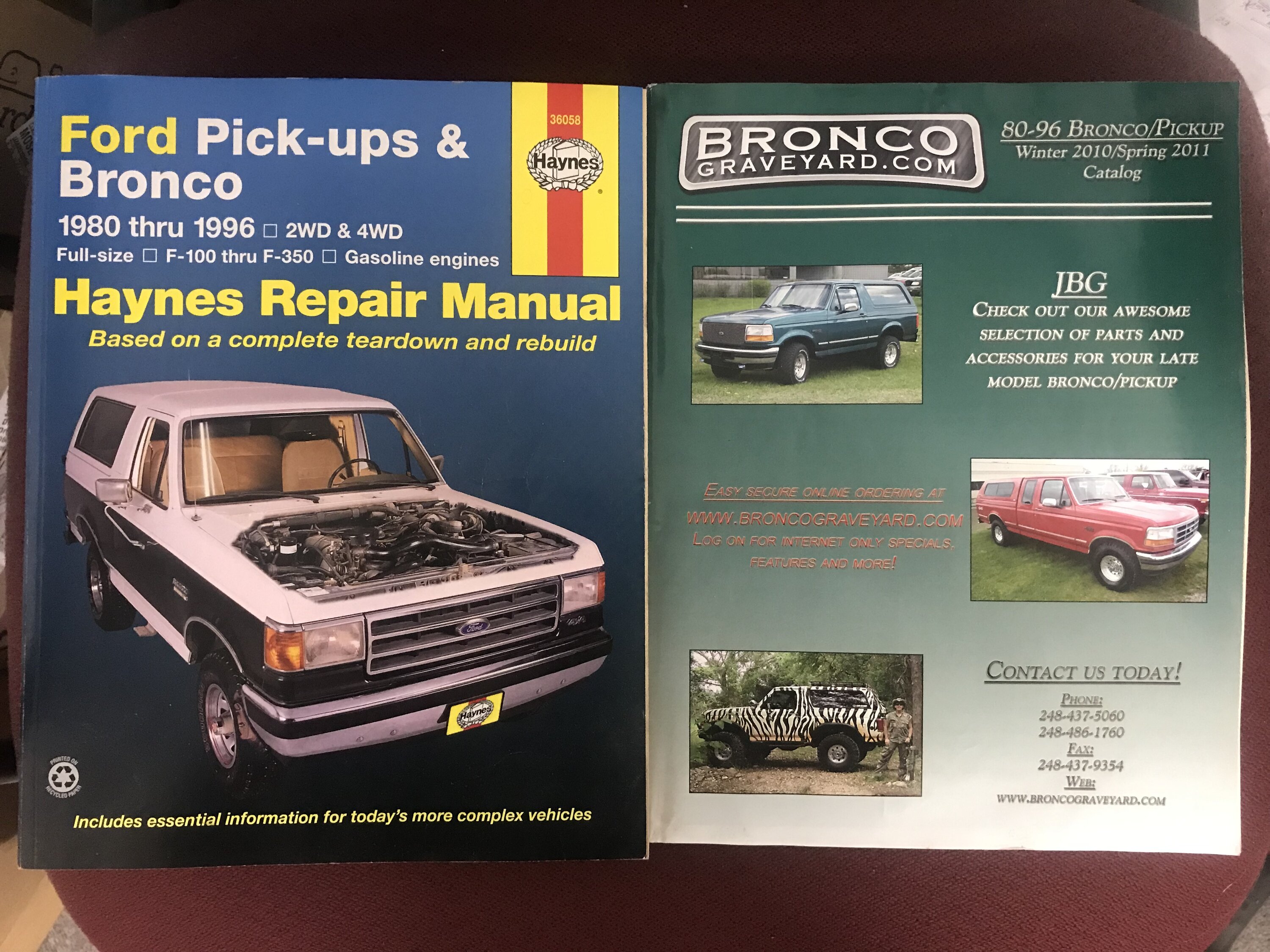 Ford Bronco Old School Reference Books Hayne's & JBG