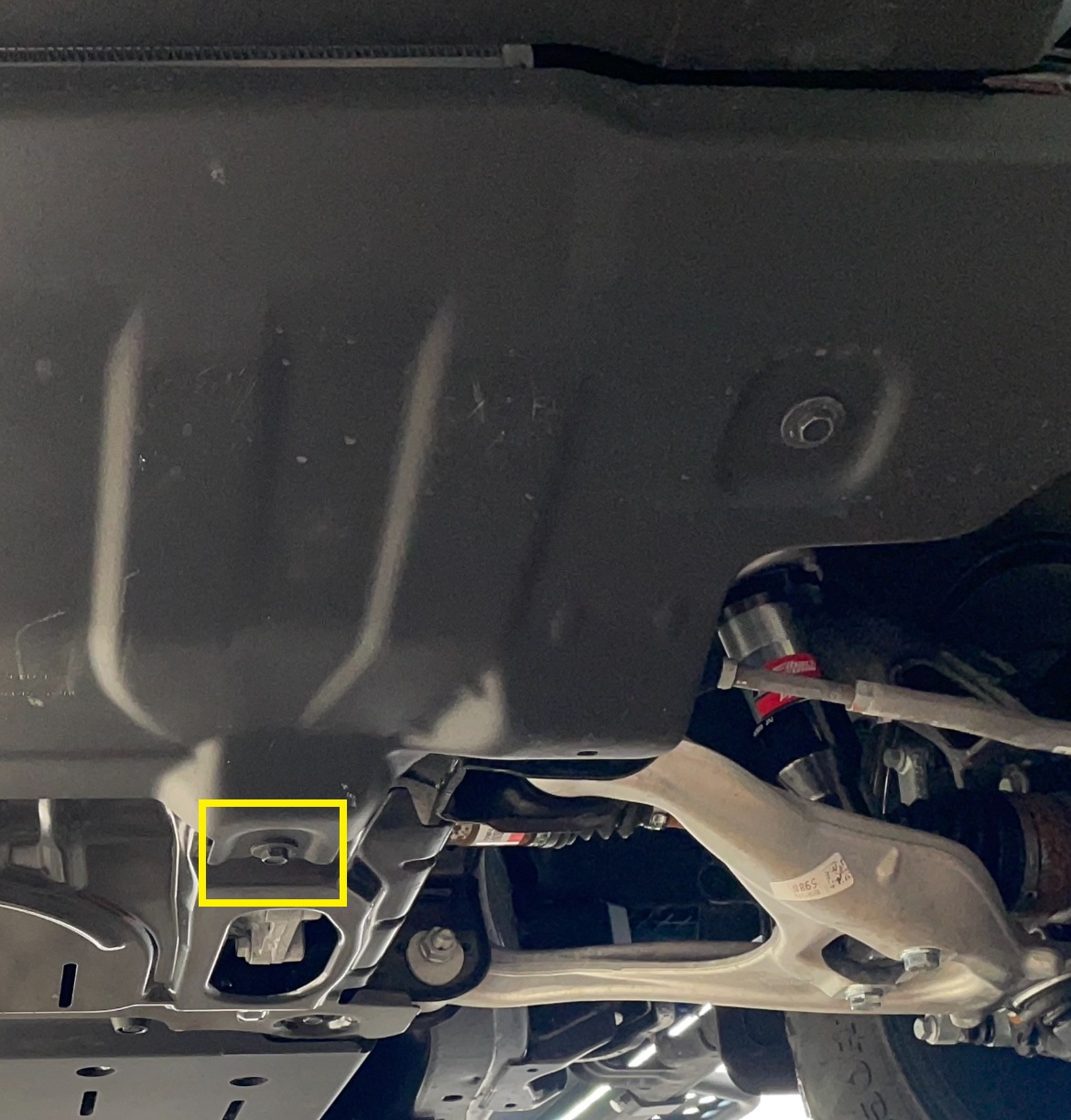 Ford Bronco Repairing broken welded nut on front skid plate mount IMG_0264